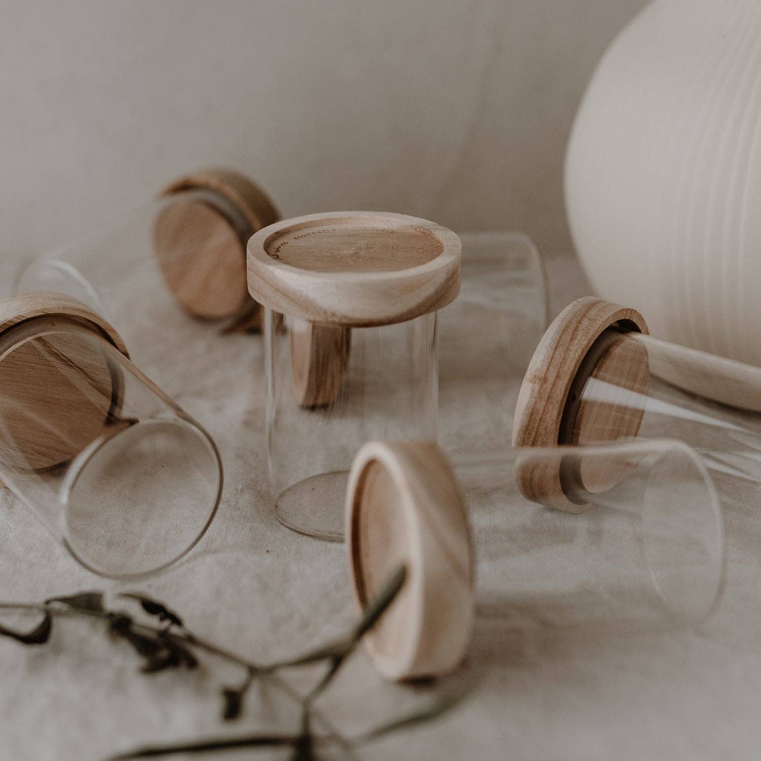 mini storage jars in a set of 6