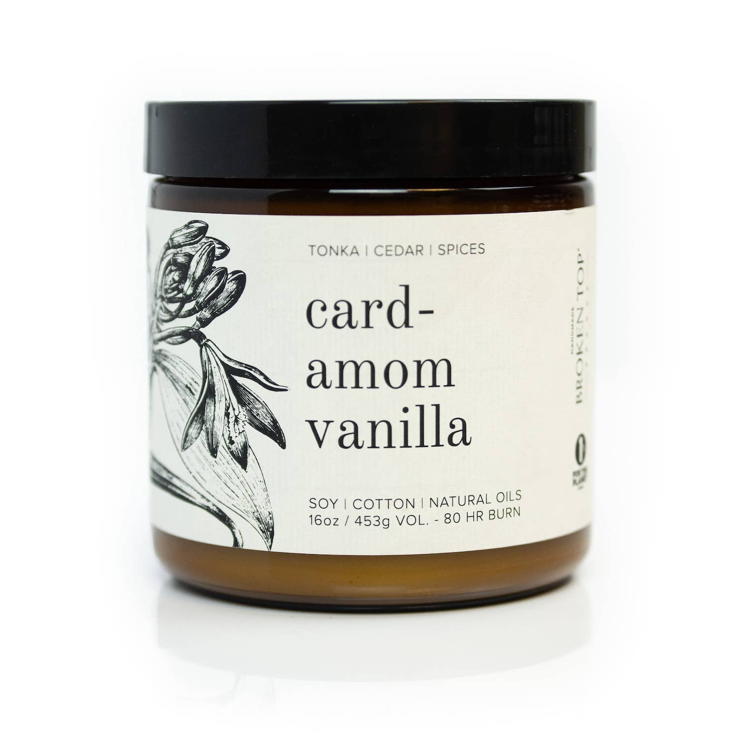 Cardamom Vanilla Natural Soy Candle 16 oz