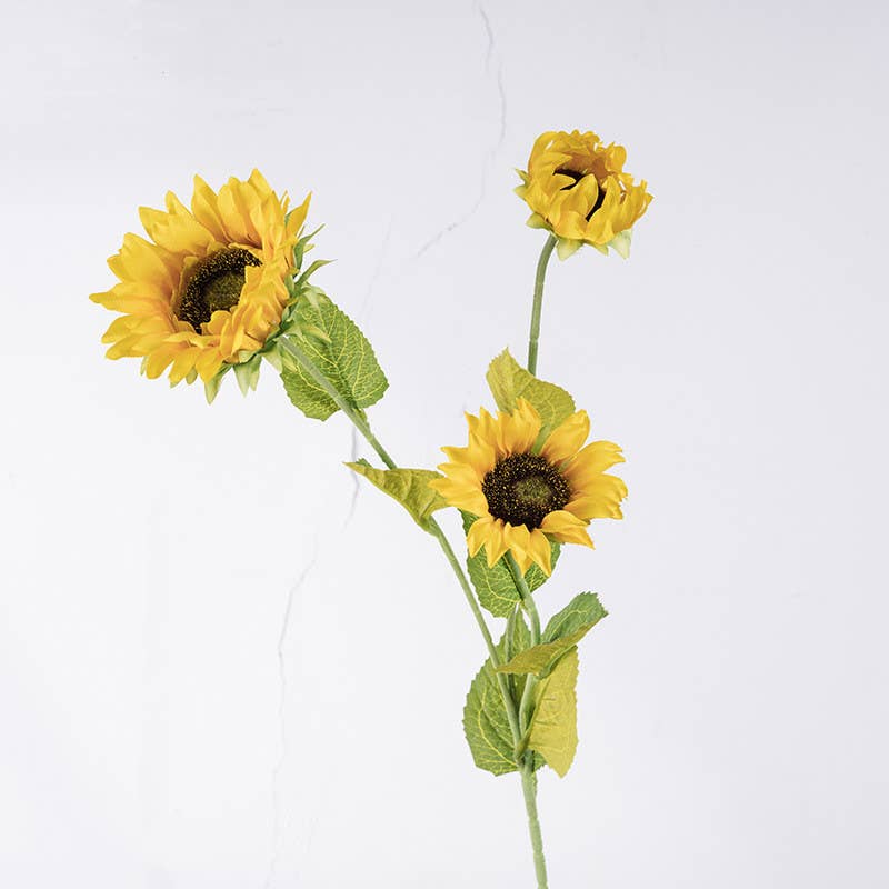 26" Tall Silk Sunflower Single Spray,