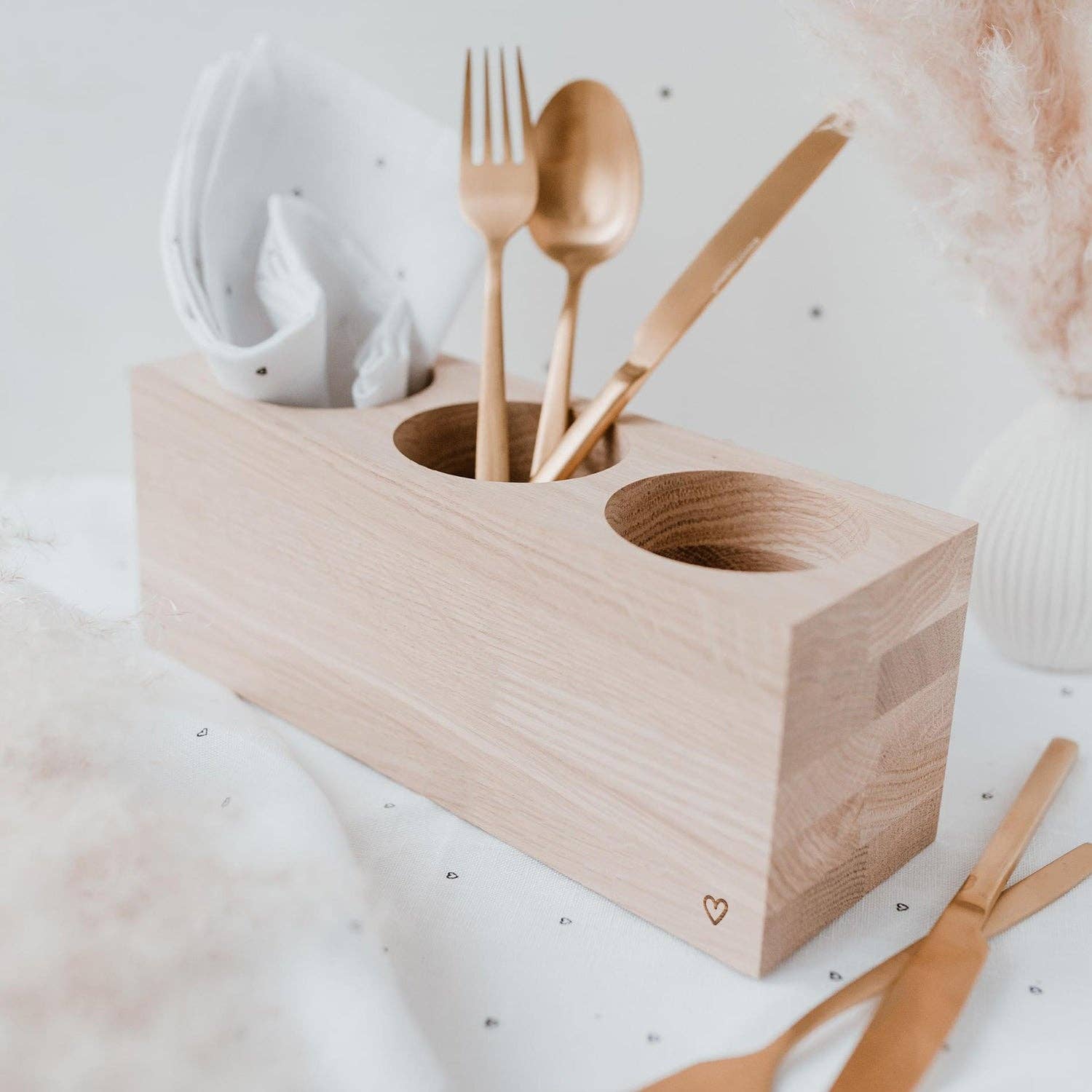 wooden block with heart