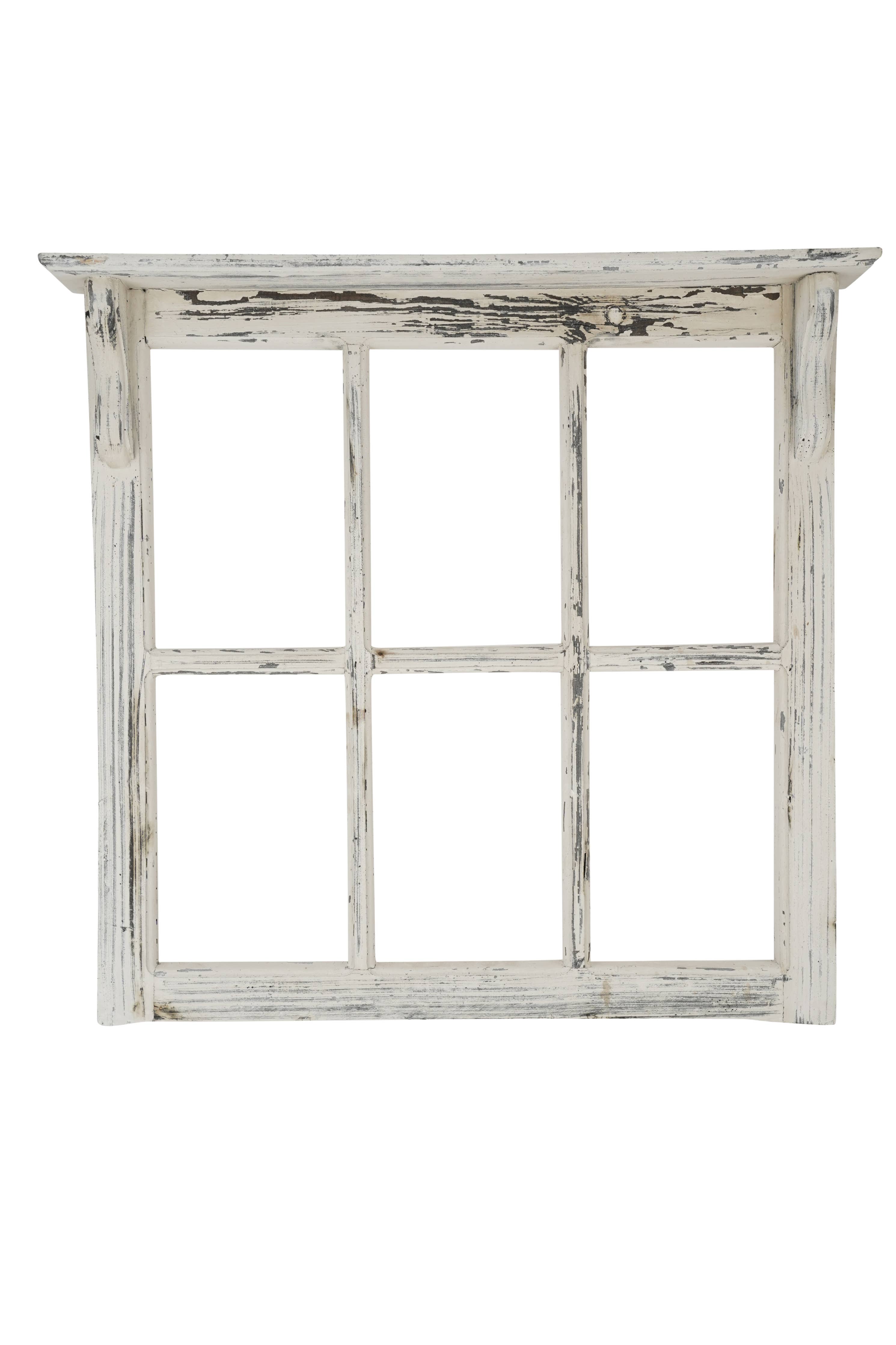 Farmhouse 6 Panel Wall Window with Shelf