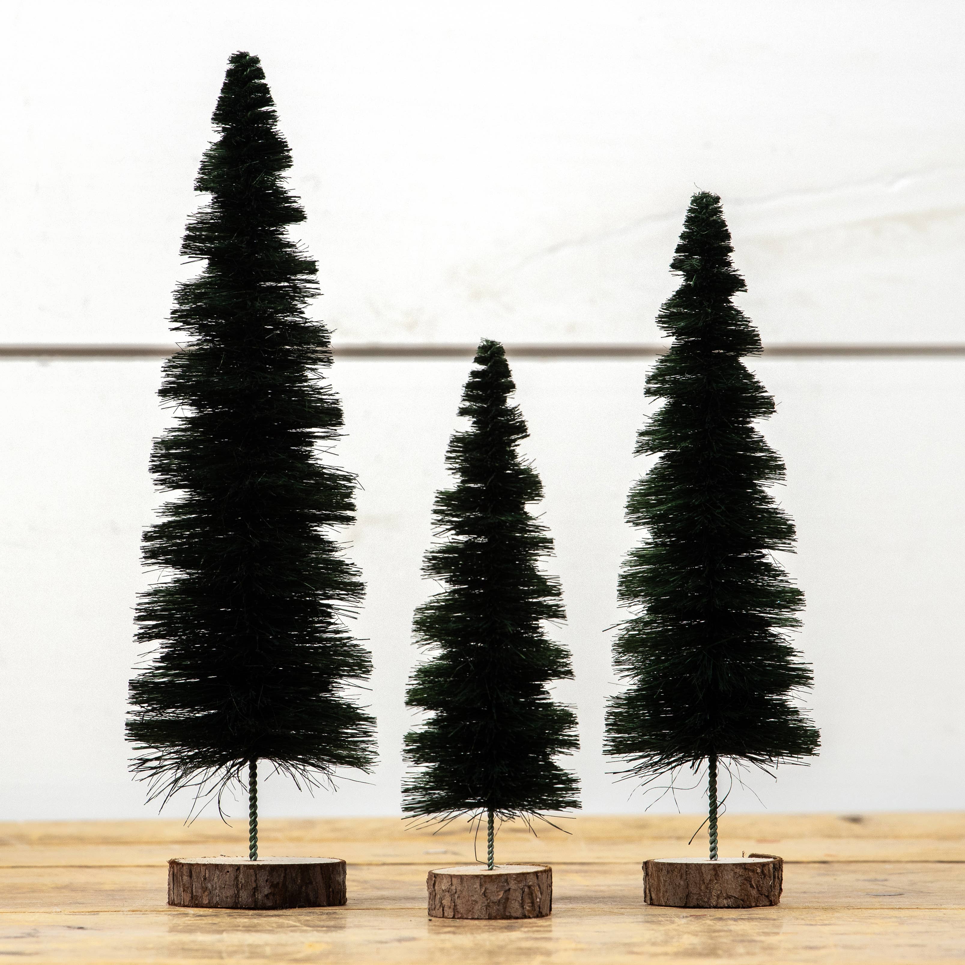 SET/ 3 DEEP FOREST SPIRAL CUT BOTTLEBRUSH TREES