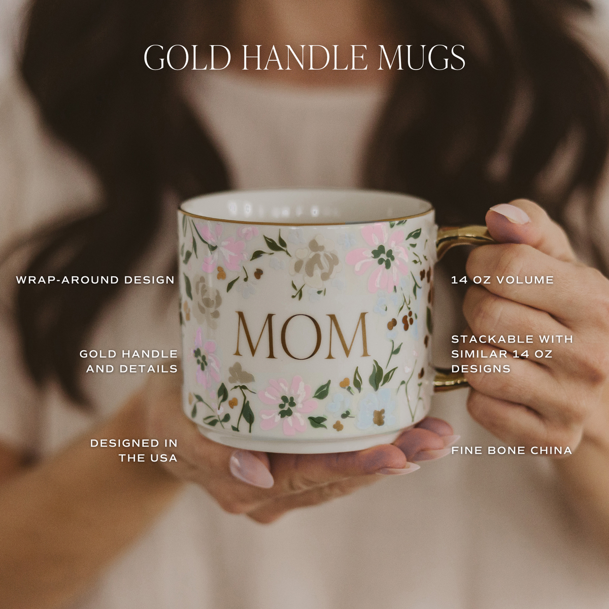Green Floral Coffee Mug