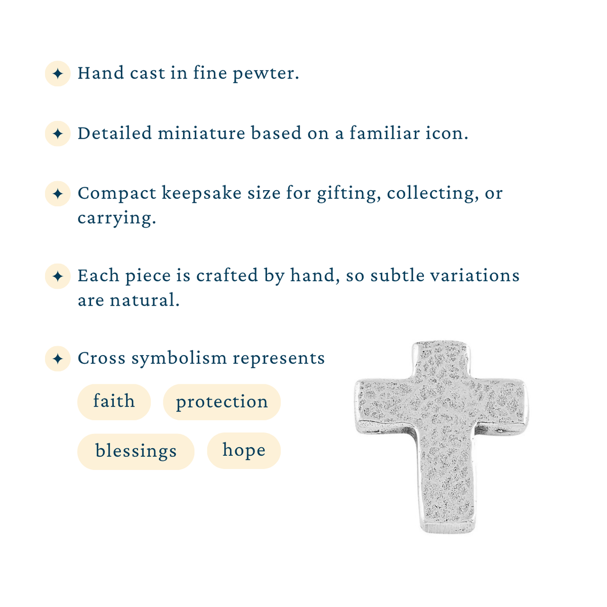 Cross Milagro | Pewter Wall Cross | Prayer Charm