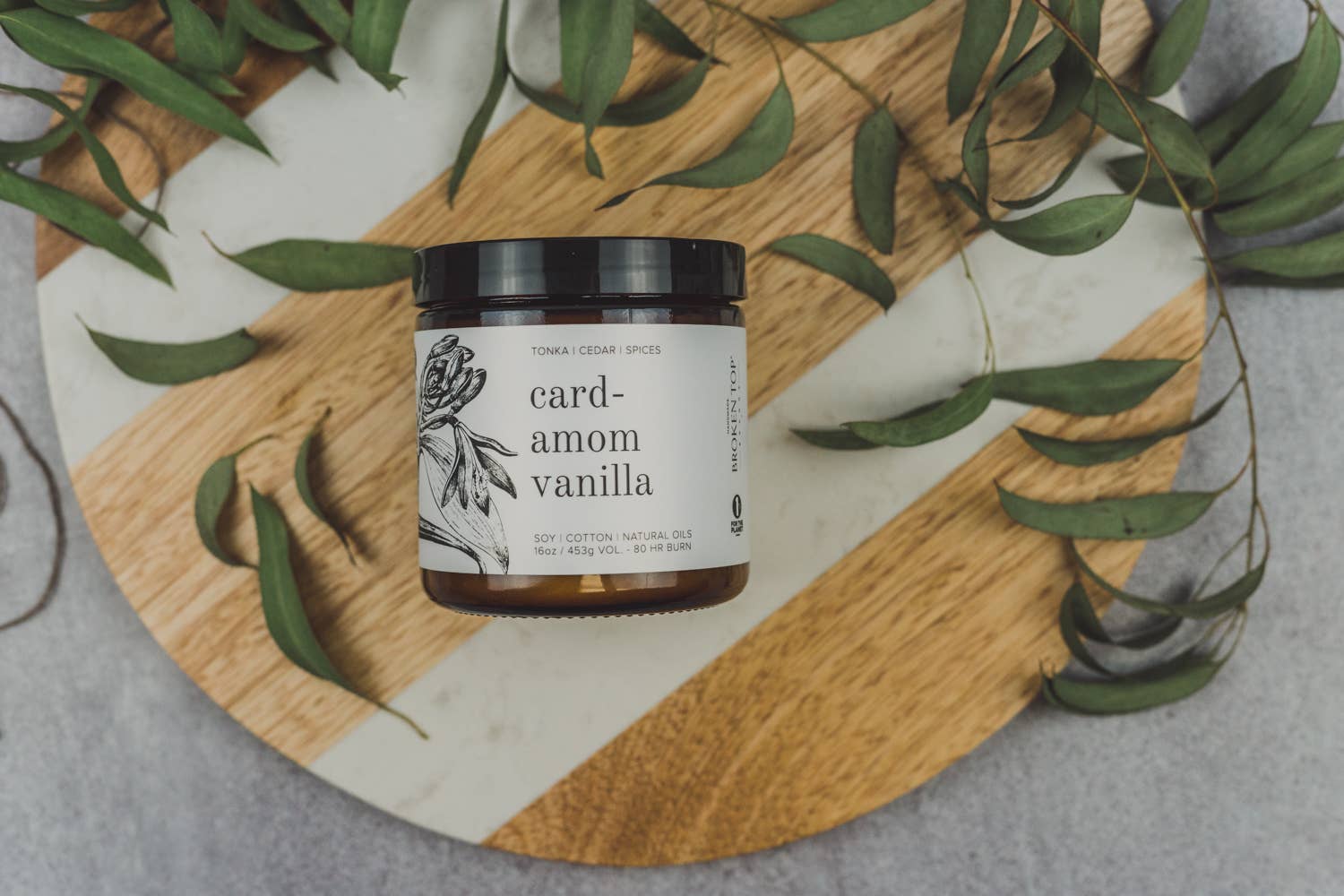 Cardamom Vanilla Natural Soy Candle 16 oz