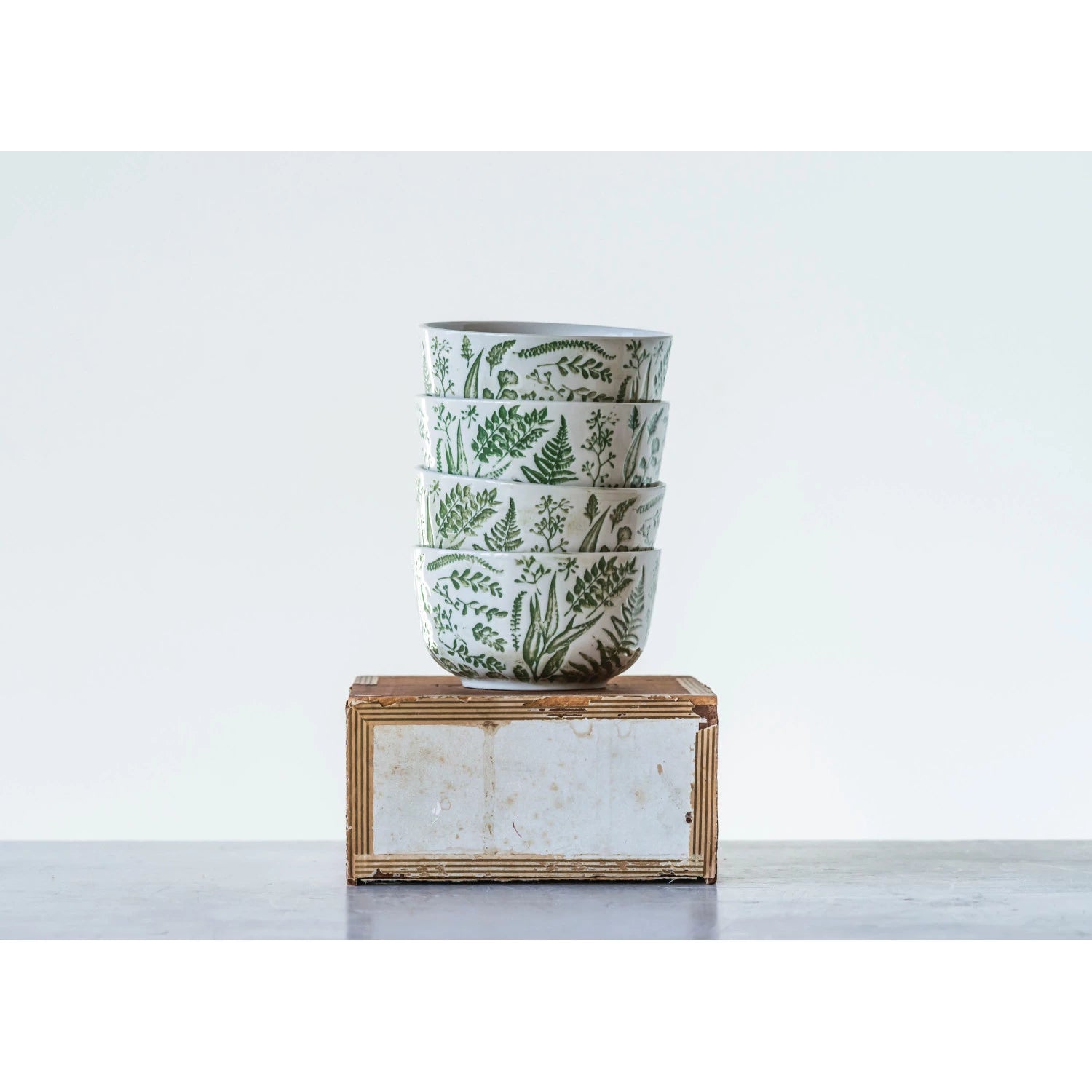 Hand-Stamped Bowl with Embossed Pattern