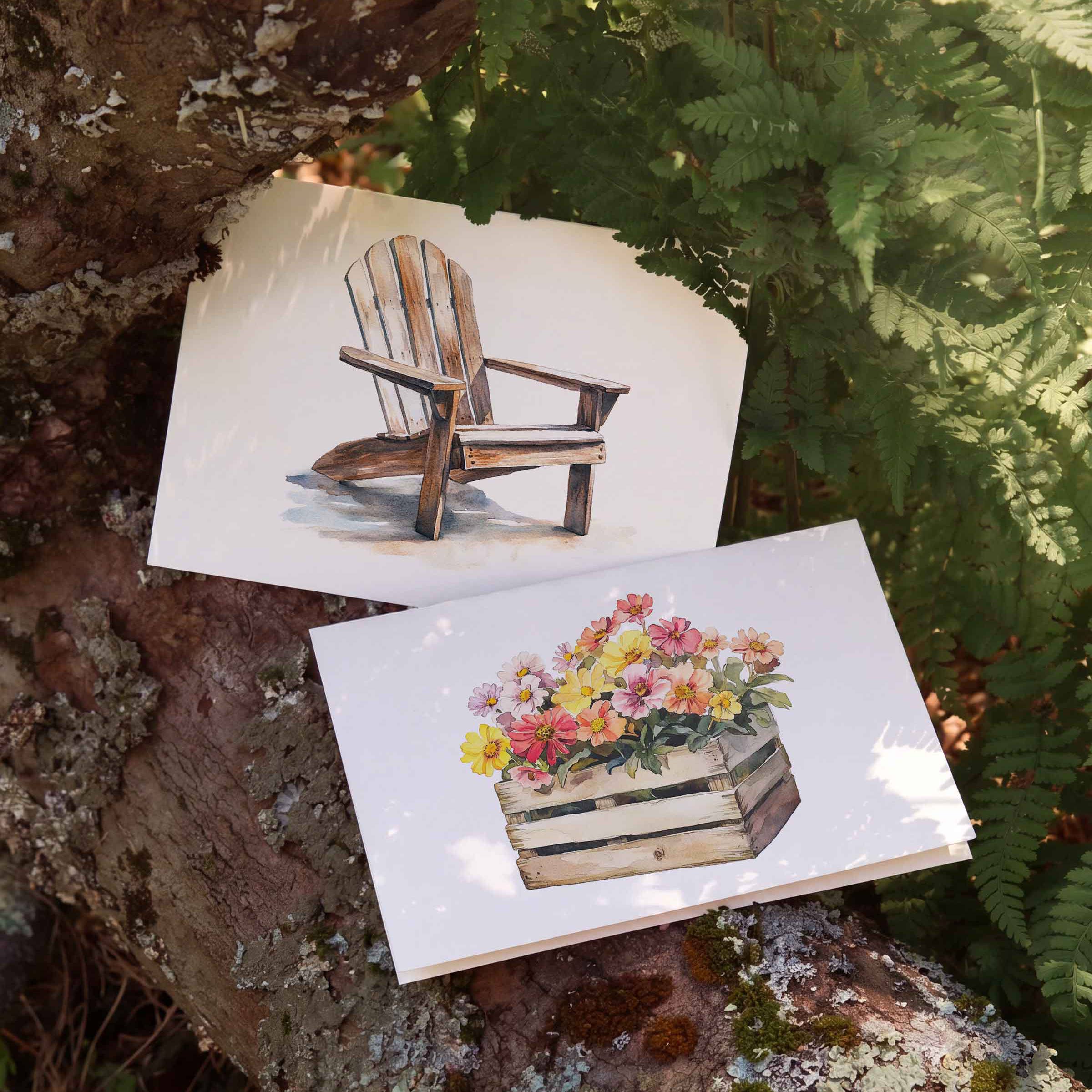 Adirondack Chair - Box of 6 Note Cards