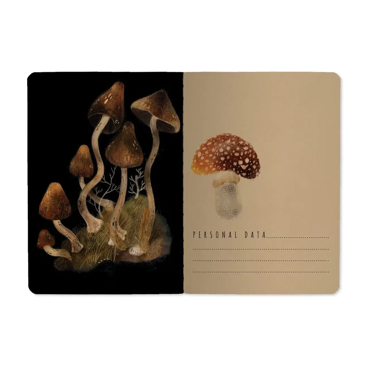 A6 Passport Notebook - Forest Mushrooms