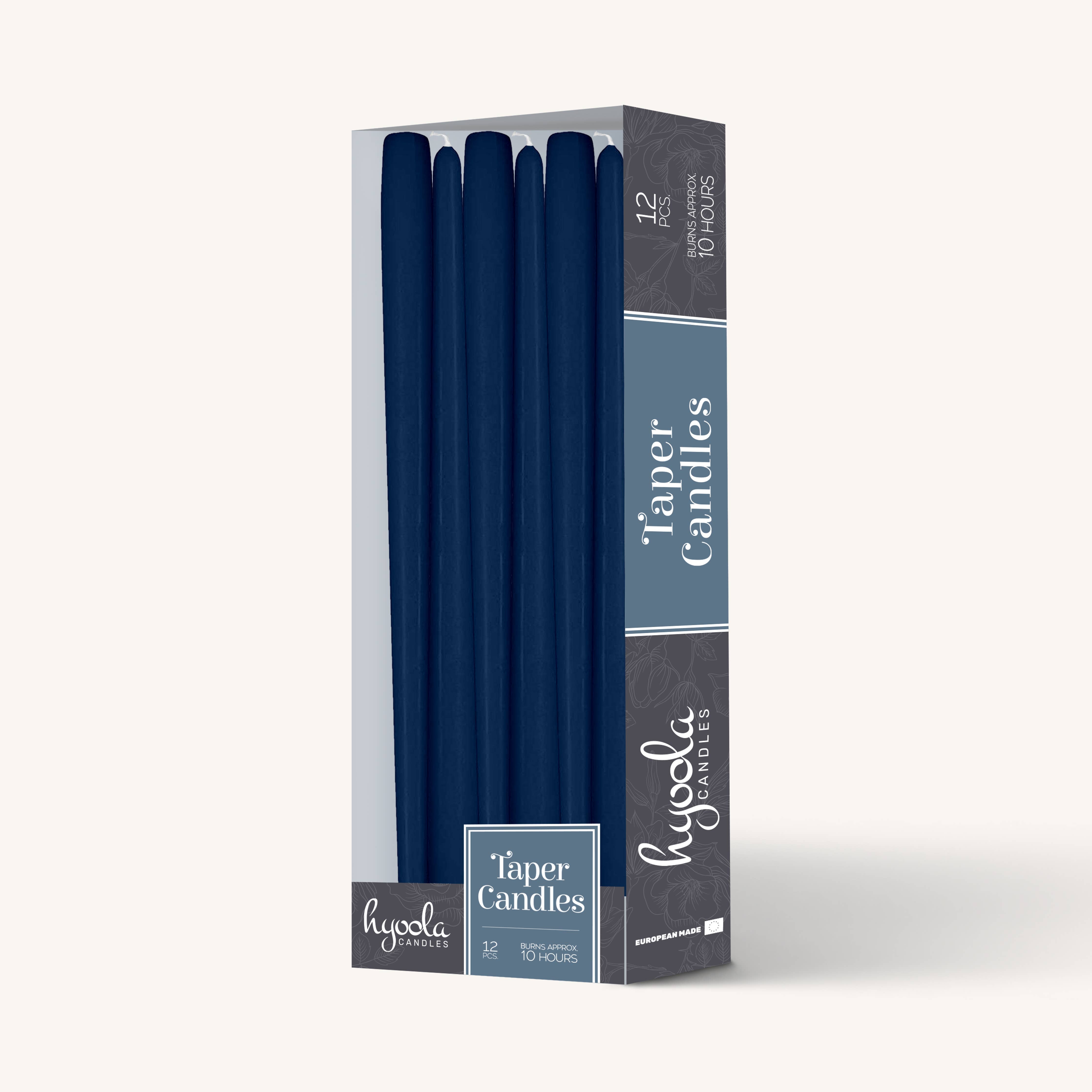 Blue Taper Candles - 12 Inch - 12 Pack