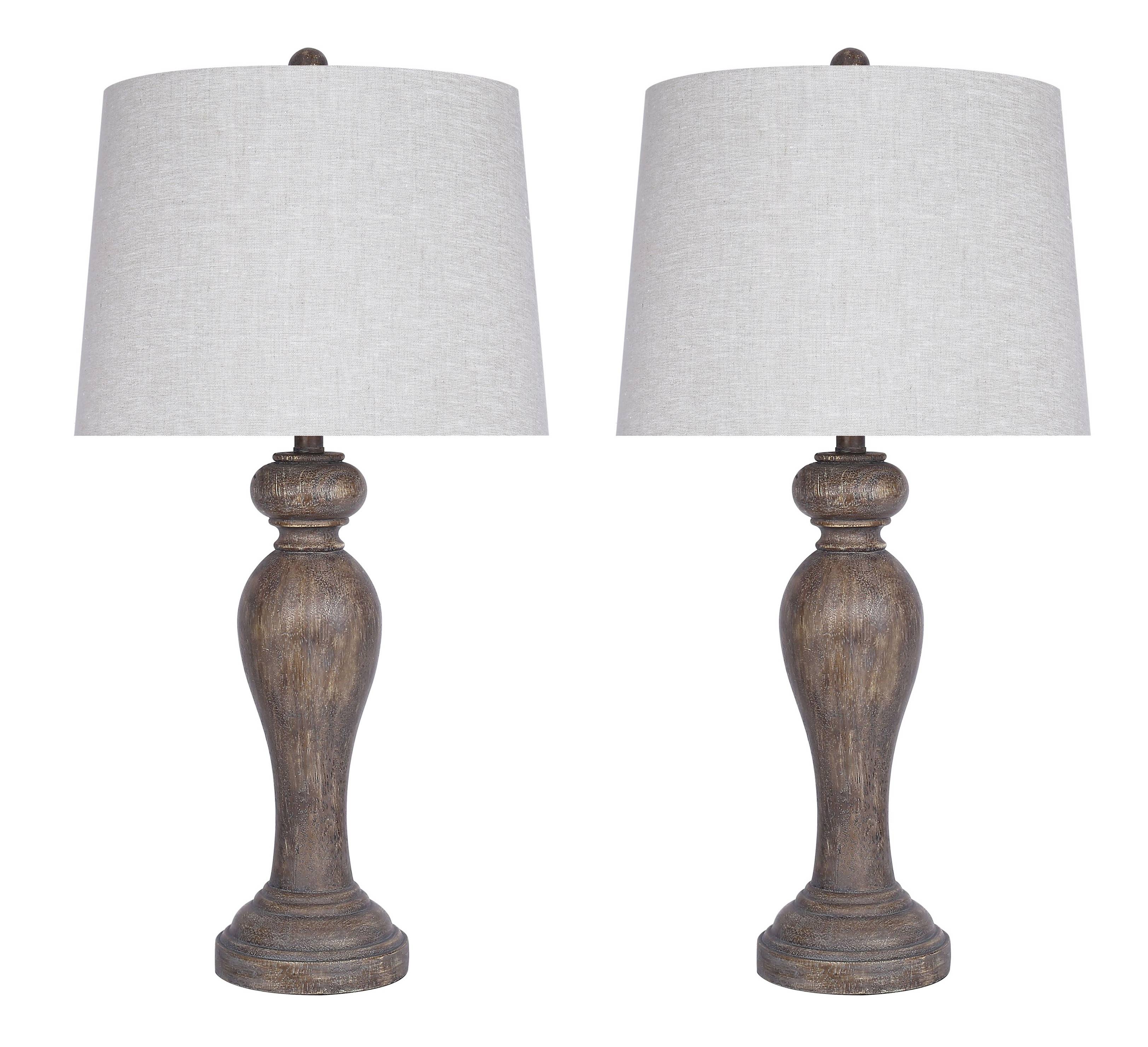 32" Polyresin Table Lamps with Opal Grey Finish (Set of 2)