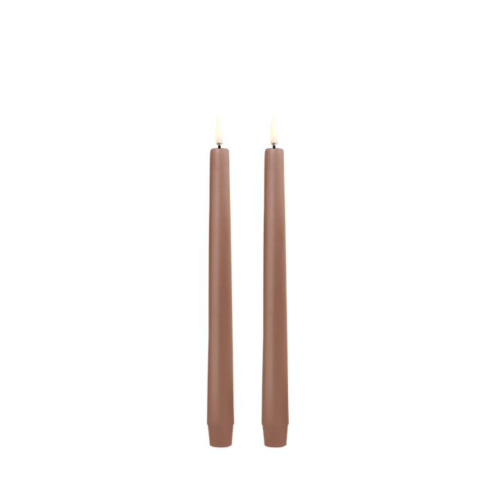 Caramel LED taper candle, Smooth, 2- pack