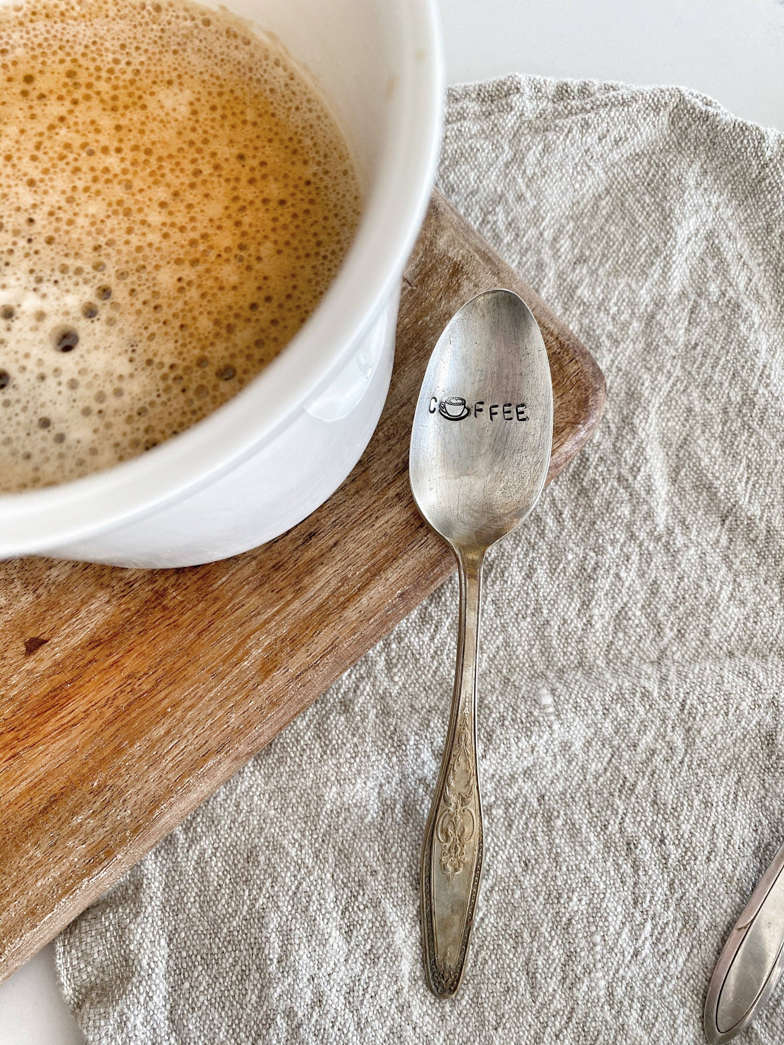 Coffee Cup Vintage Stamped Spoon