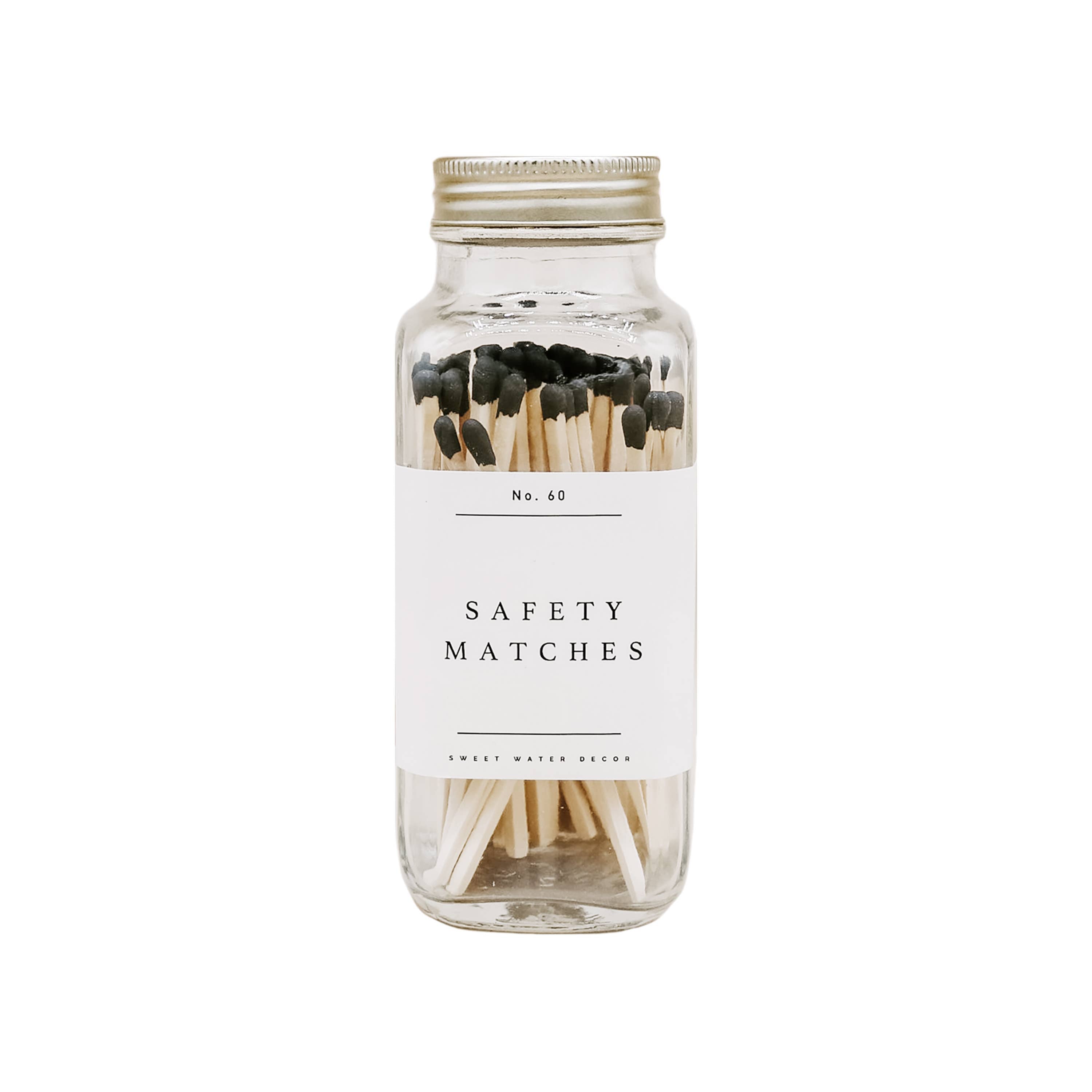 Safety Matches - Black Tip - 60 Count, 3.75"