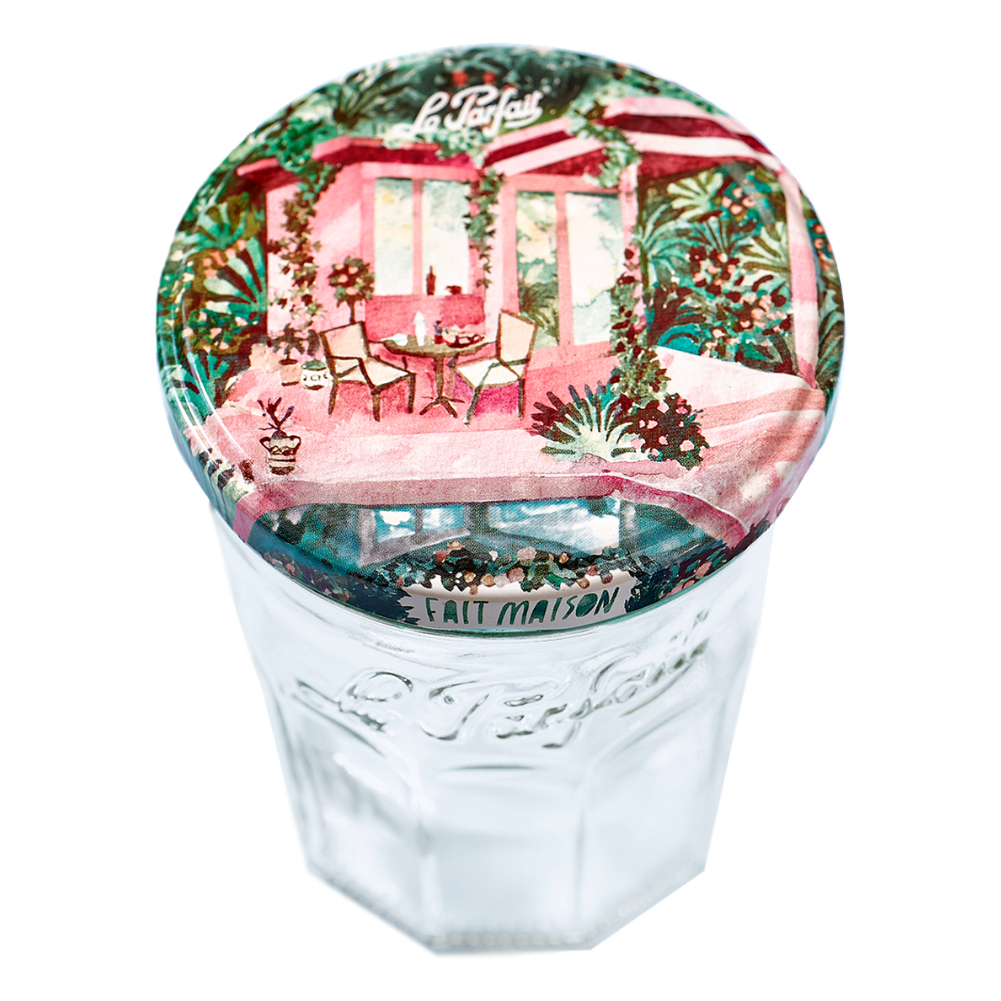 French Jam Jar Faceted Jelly Glass With Metal Twist Lid | 385ml