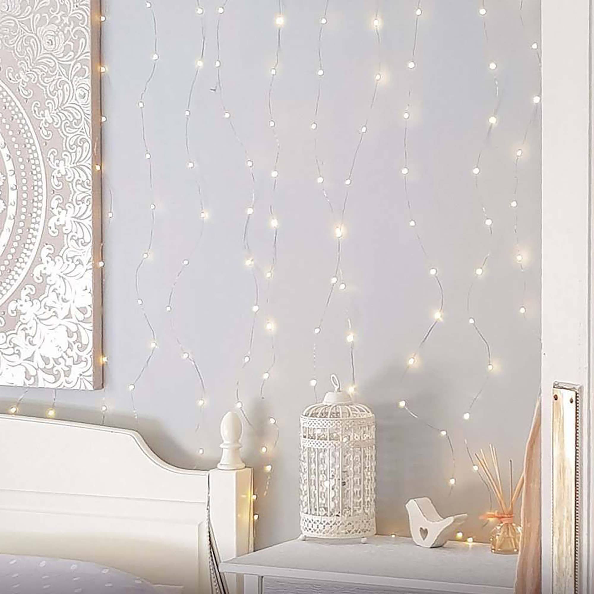 120 LED Fairy Curtain Light Plug In - Warm White
