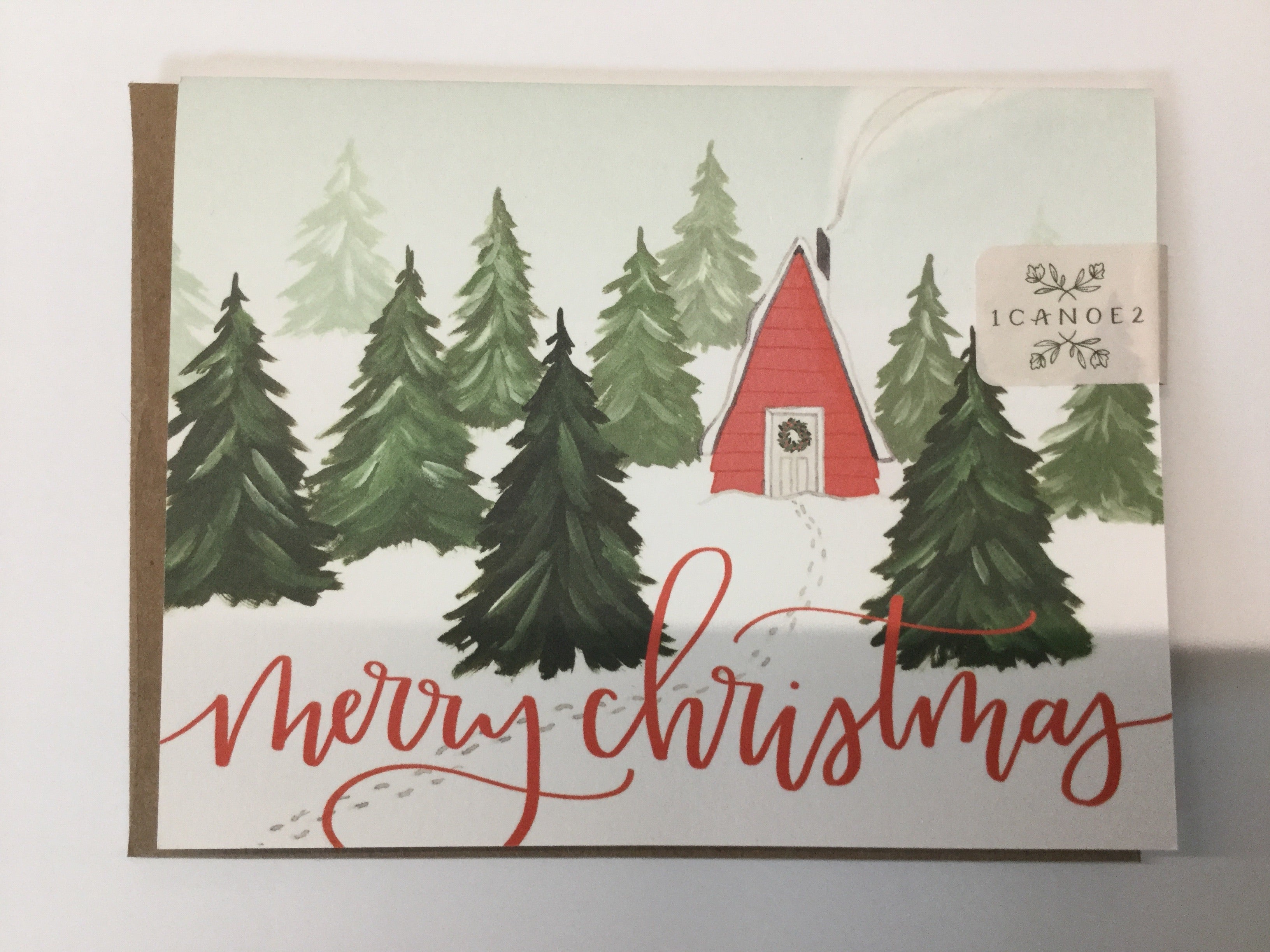 Merry Christmas Cabin | Greeting Card