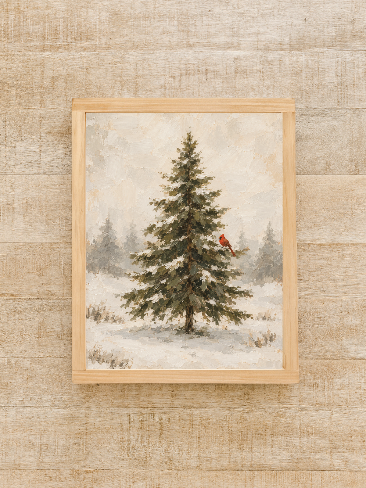 Evergreen Tree and Cardinal | Holiday 2026