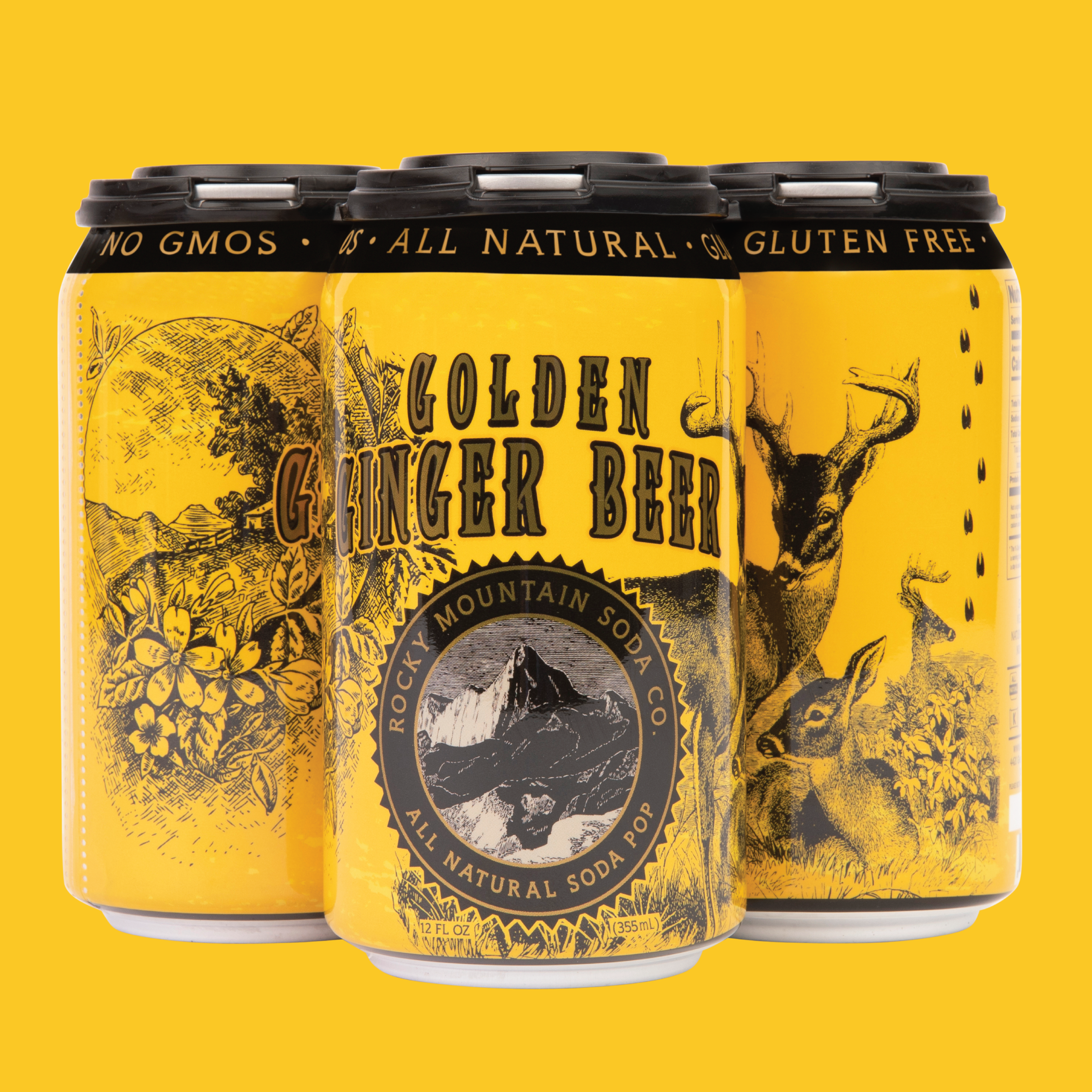 Golden Ginger Beer Soda Pop Cans