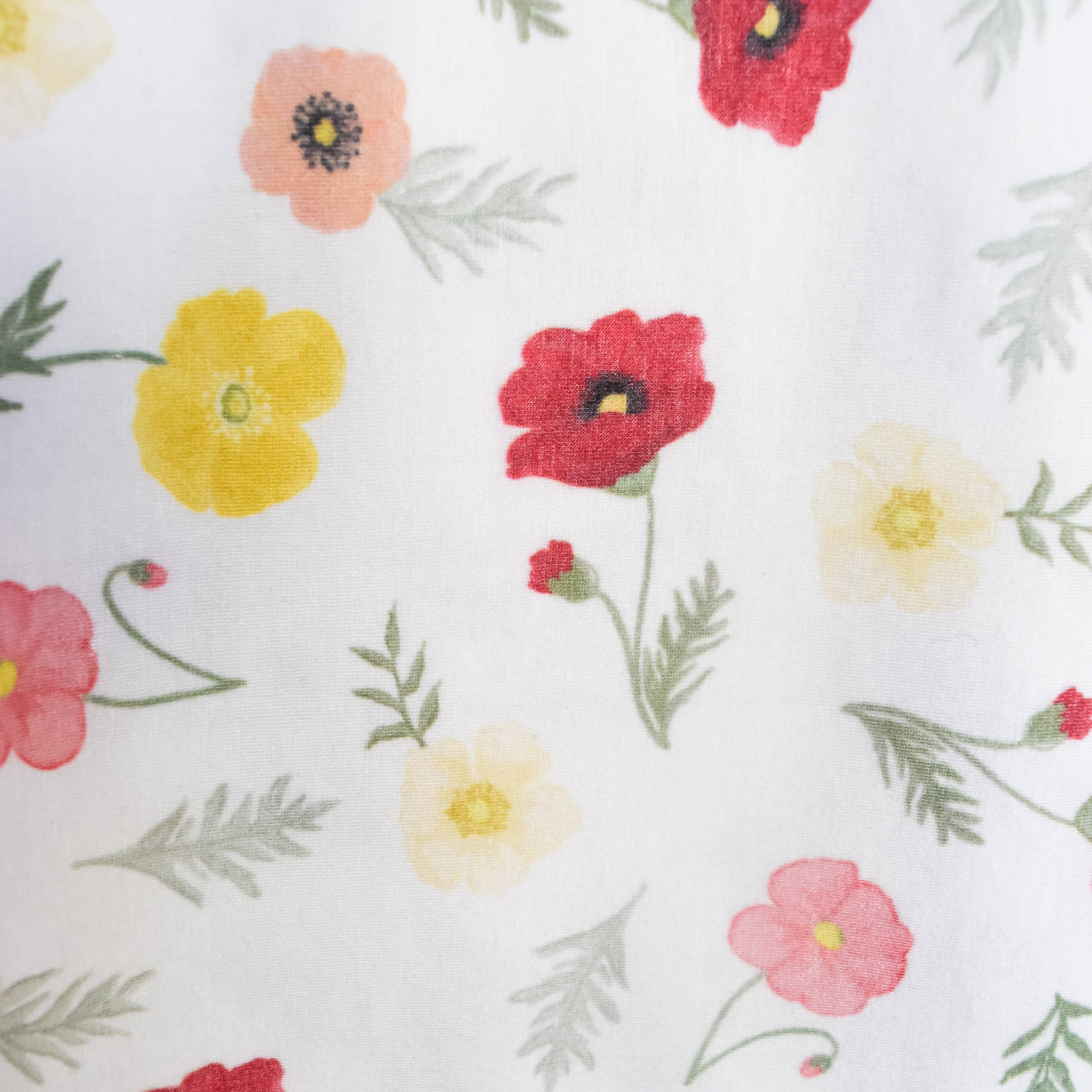 Extra Soft Stretchy Knit Swaddle Blanket: Playful Poppies