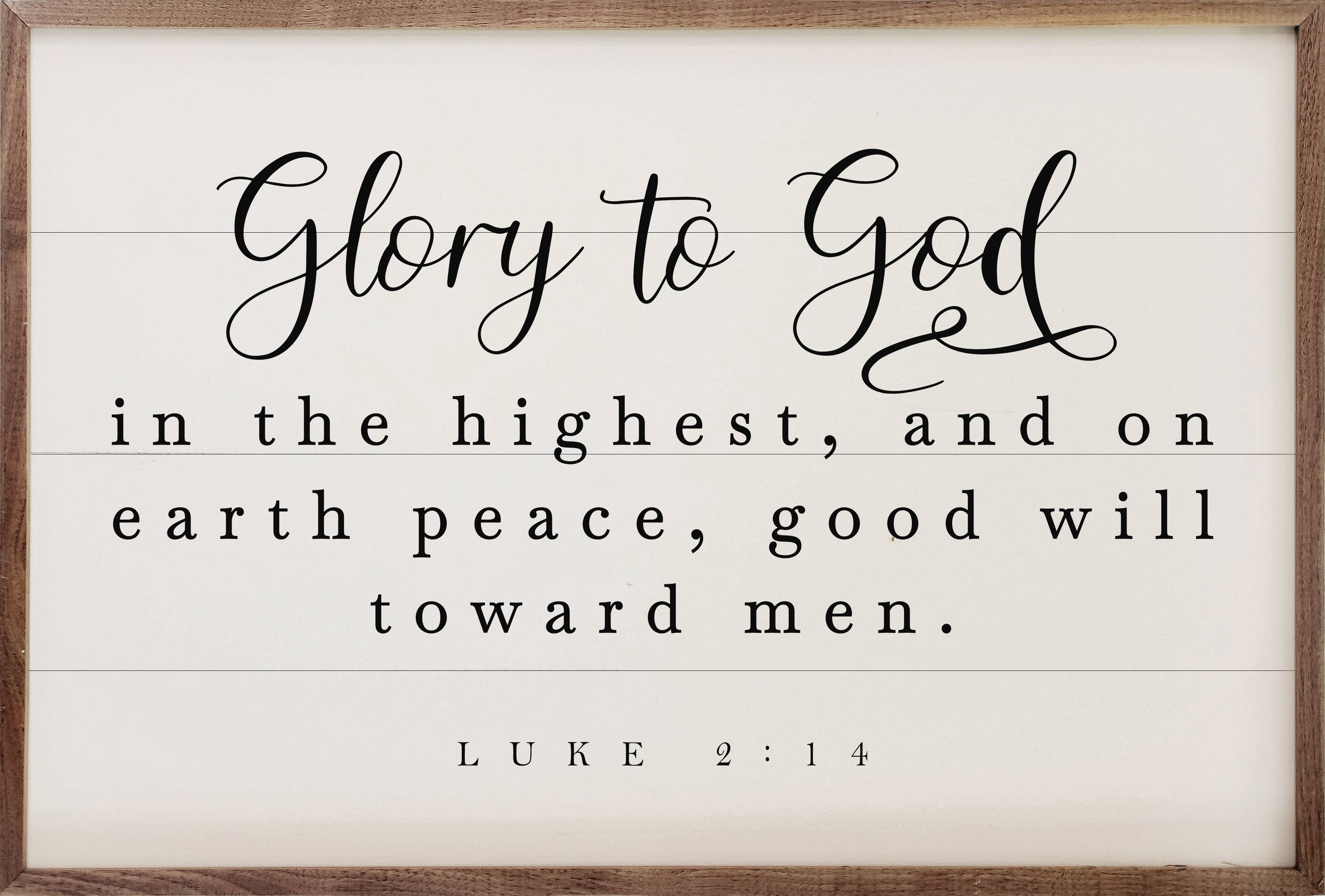 Glory To God Luke 2 14 White