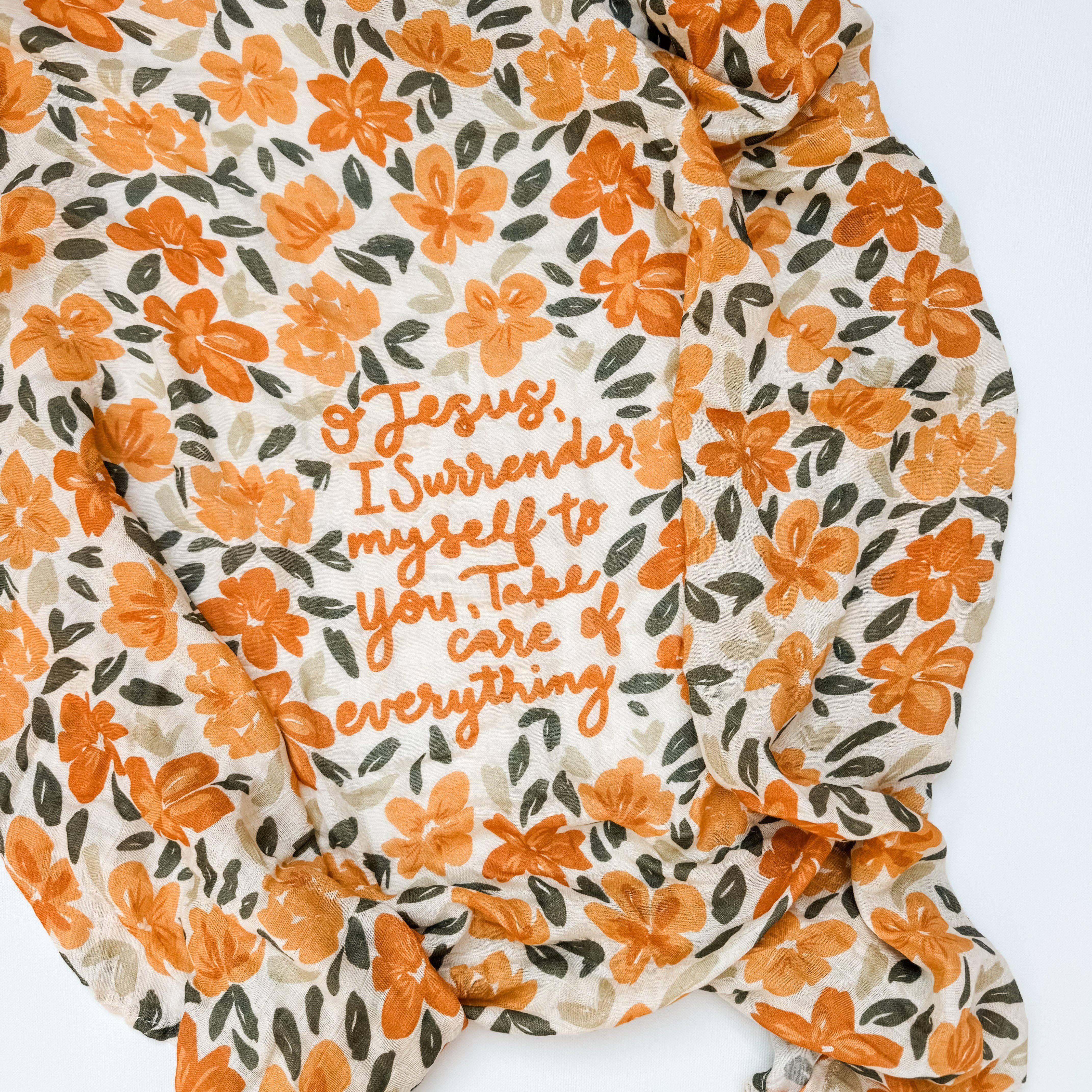 Baby Swaddle Muslin Blanket - Surrender Prayer
