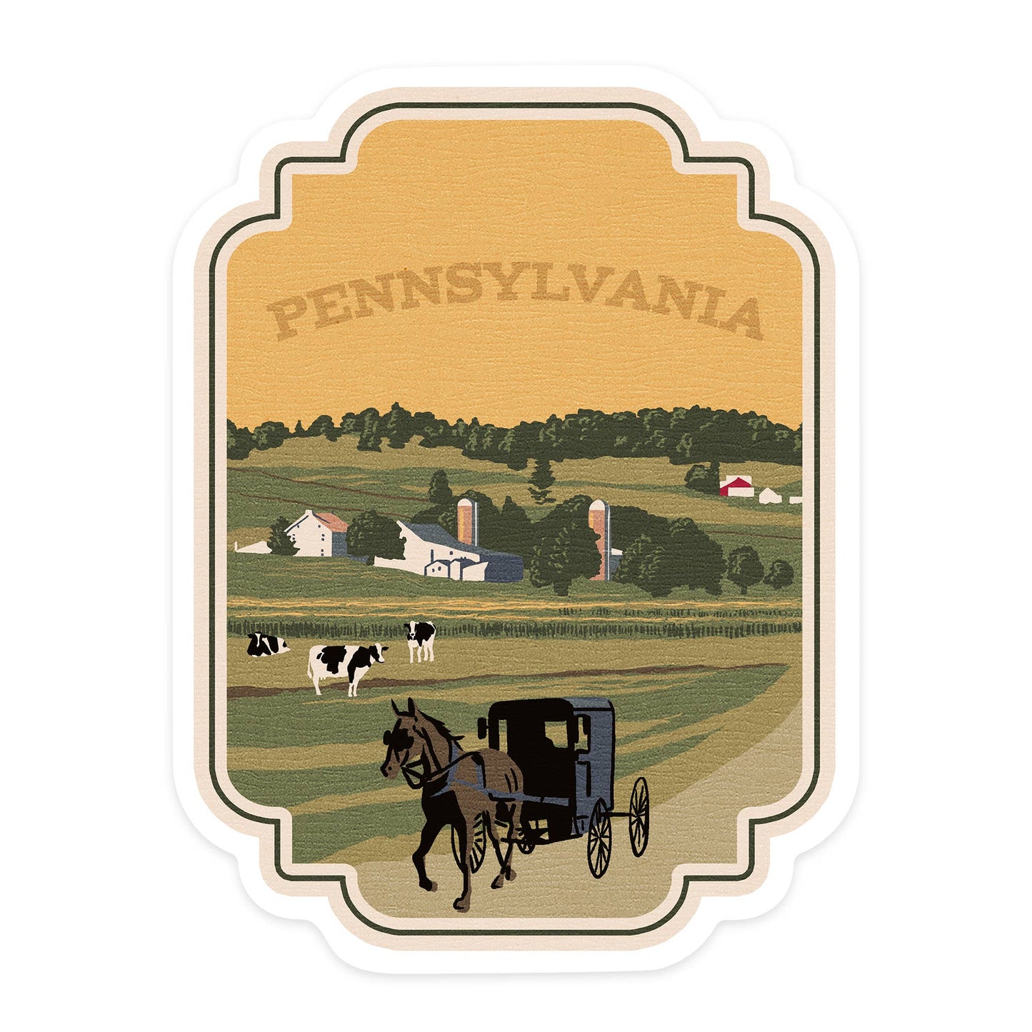 STICKER Pennsylvania, Amish Countryside, WPA