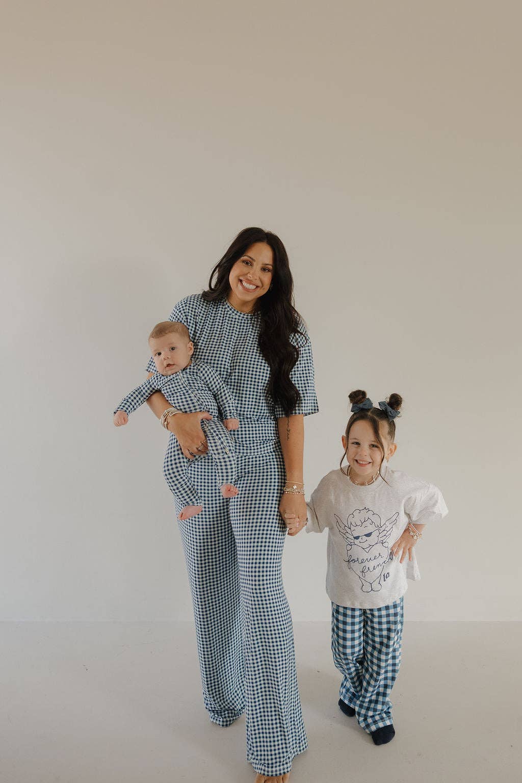 Bamboo Zip Pajamas | Blue Gingham