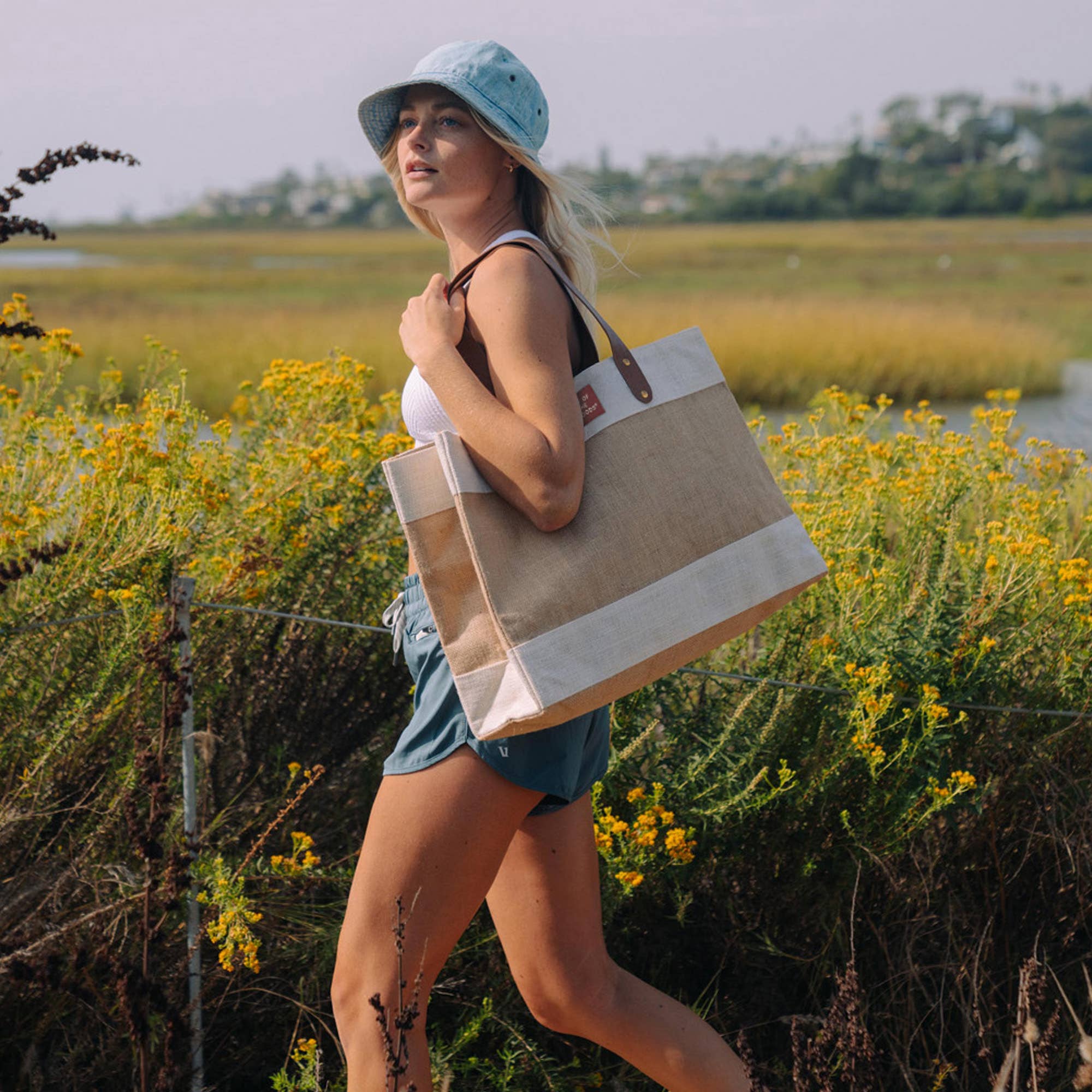 Jute Reusable Market Tote, Cream White