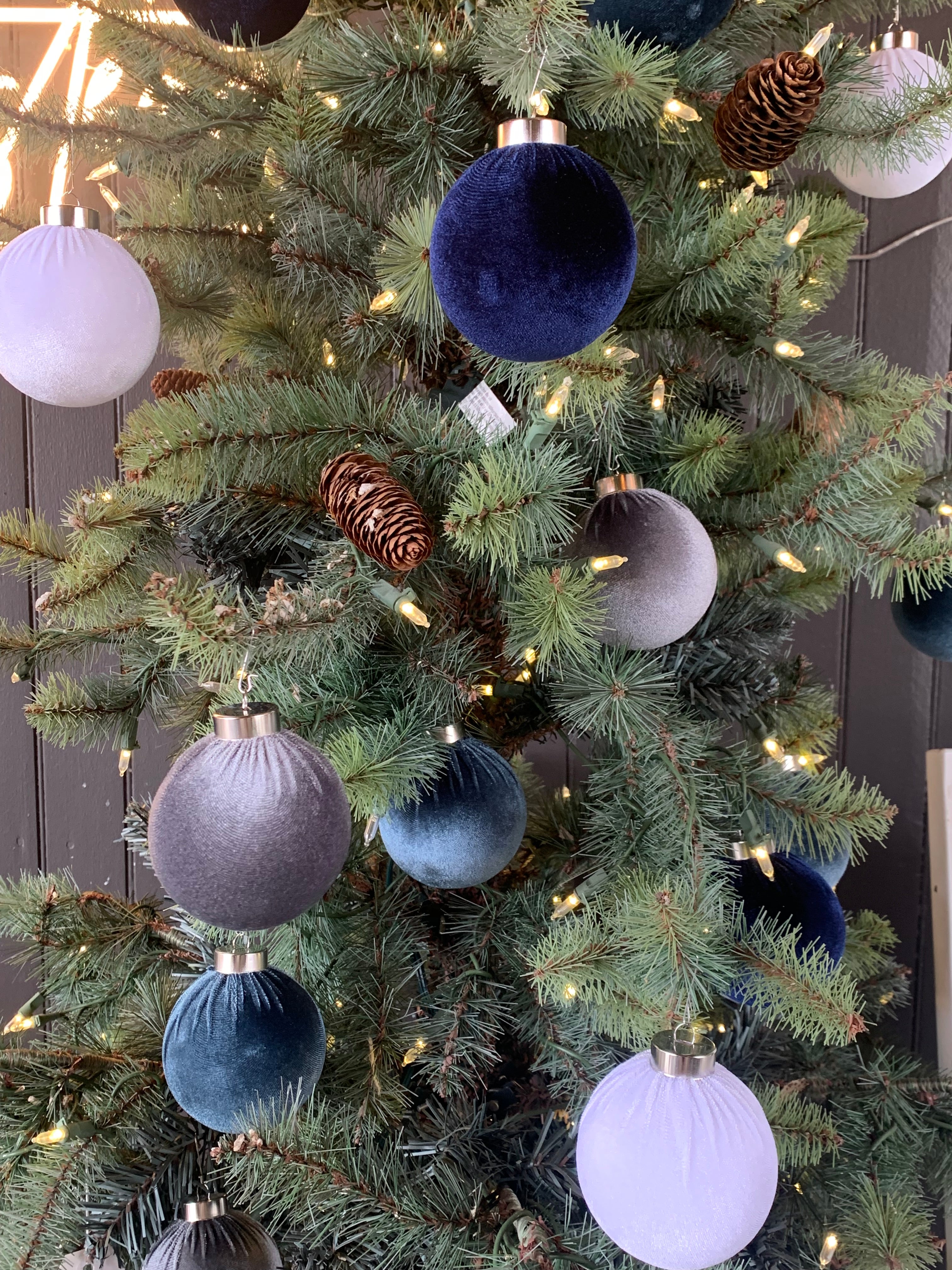 Velvet Blue Christmas Ornaments