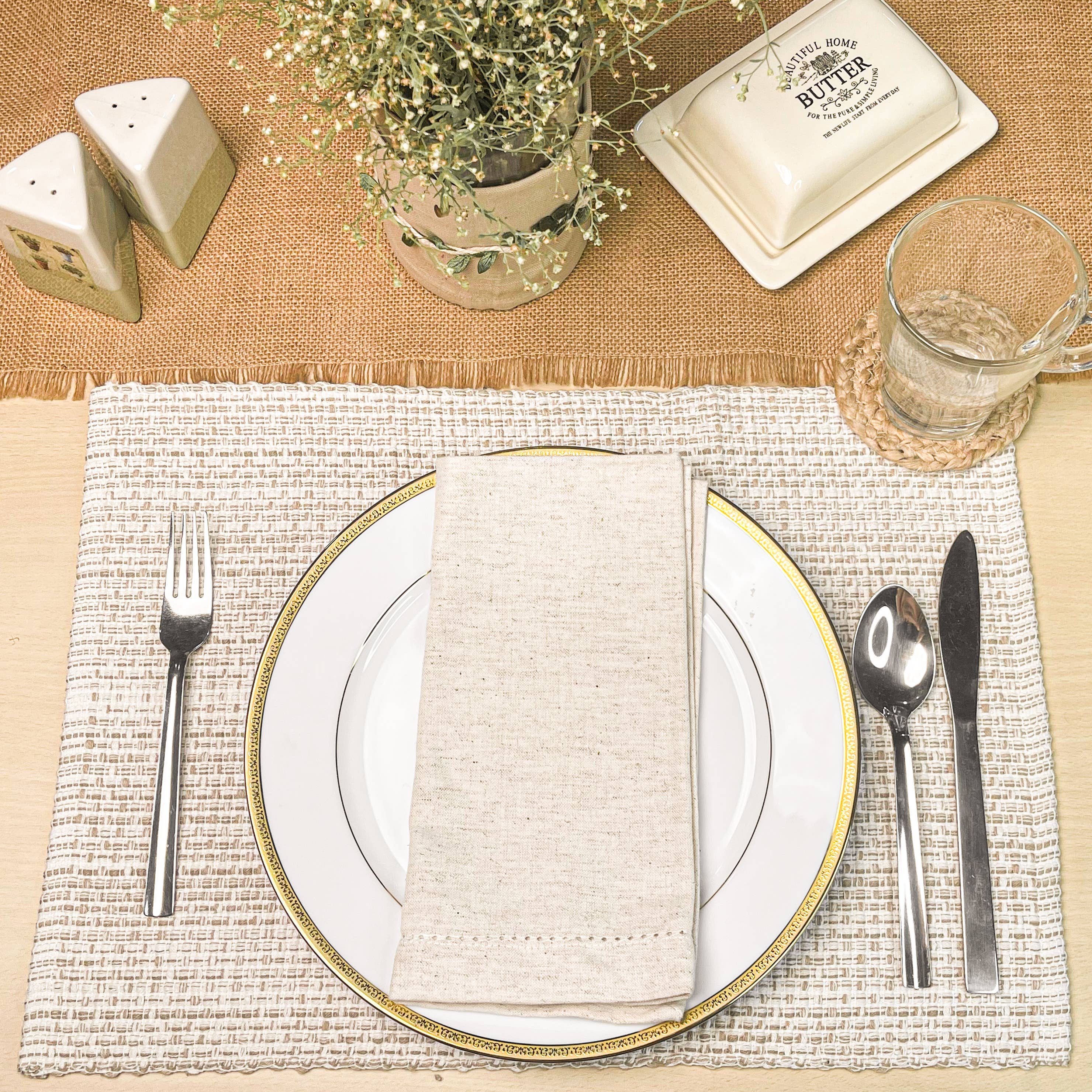 Pebbles Placemats, Neutrals, 13x19 Inch | Sold Seperately