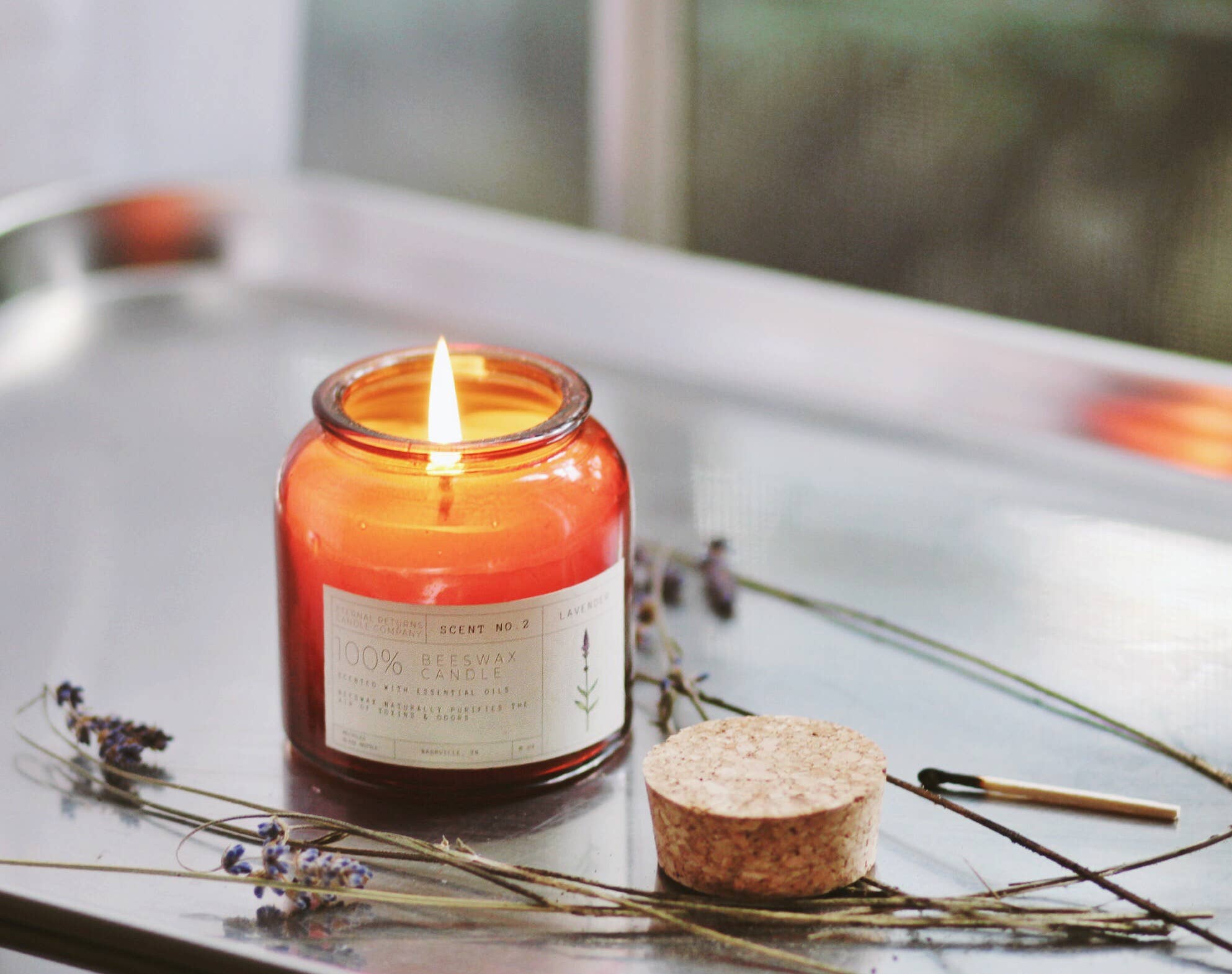 Beeswax Candle: Lavender