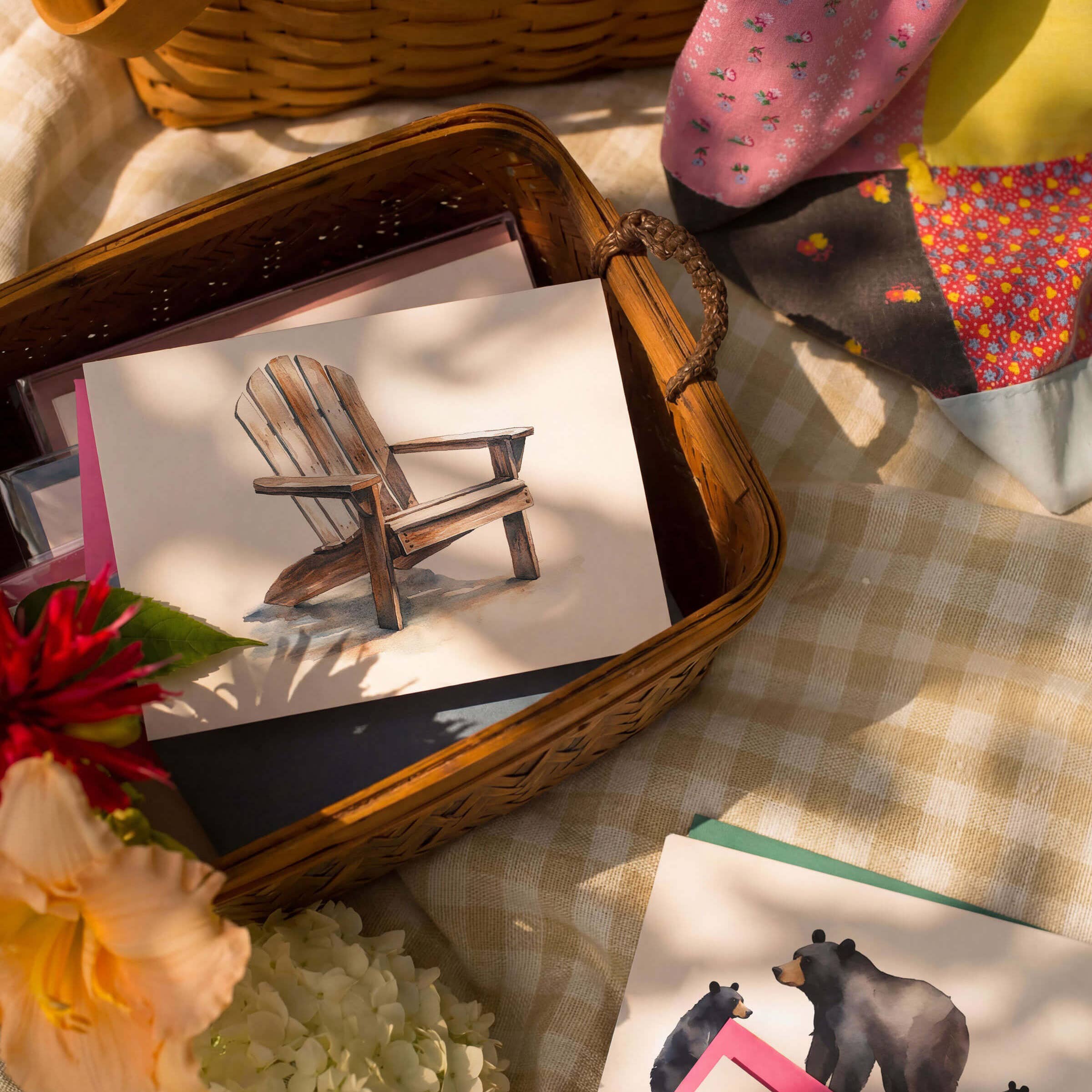 Adirondack Chair - Box of 6 Note Cards