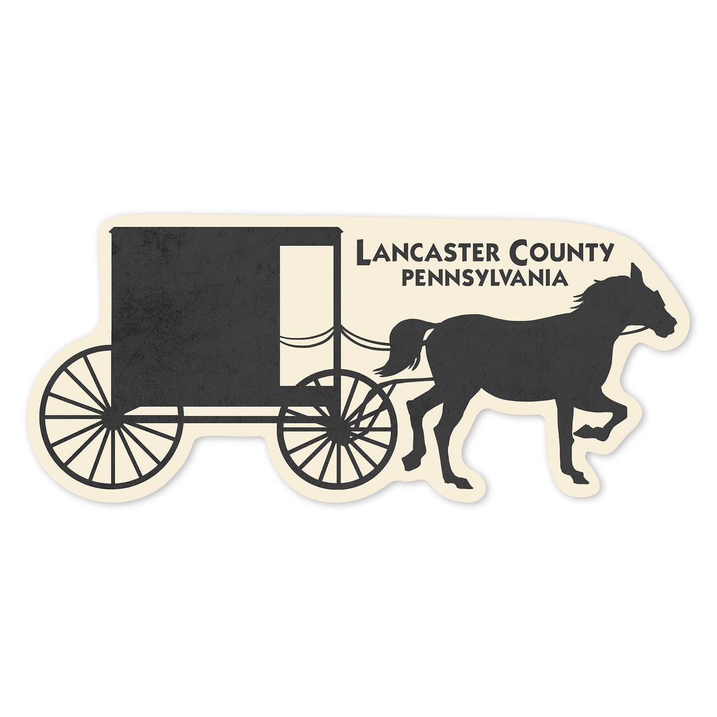 Vinyl Sticker Lancaster Horse and Buggy Outline