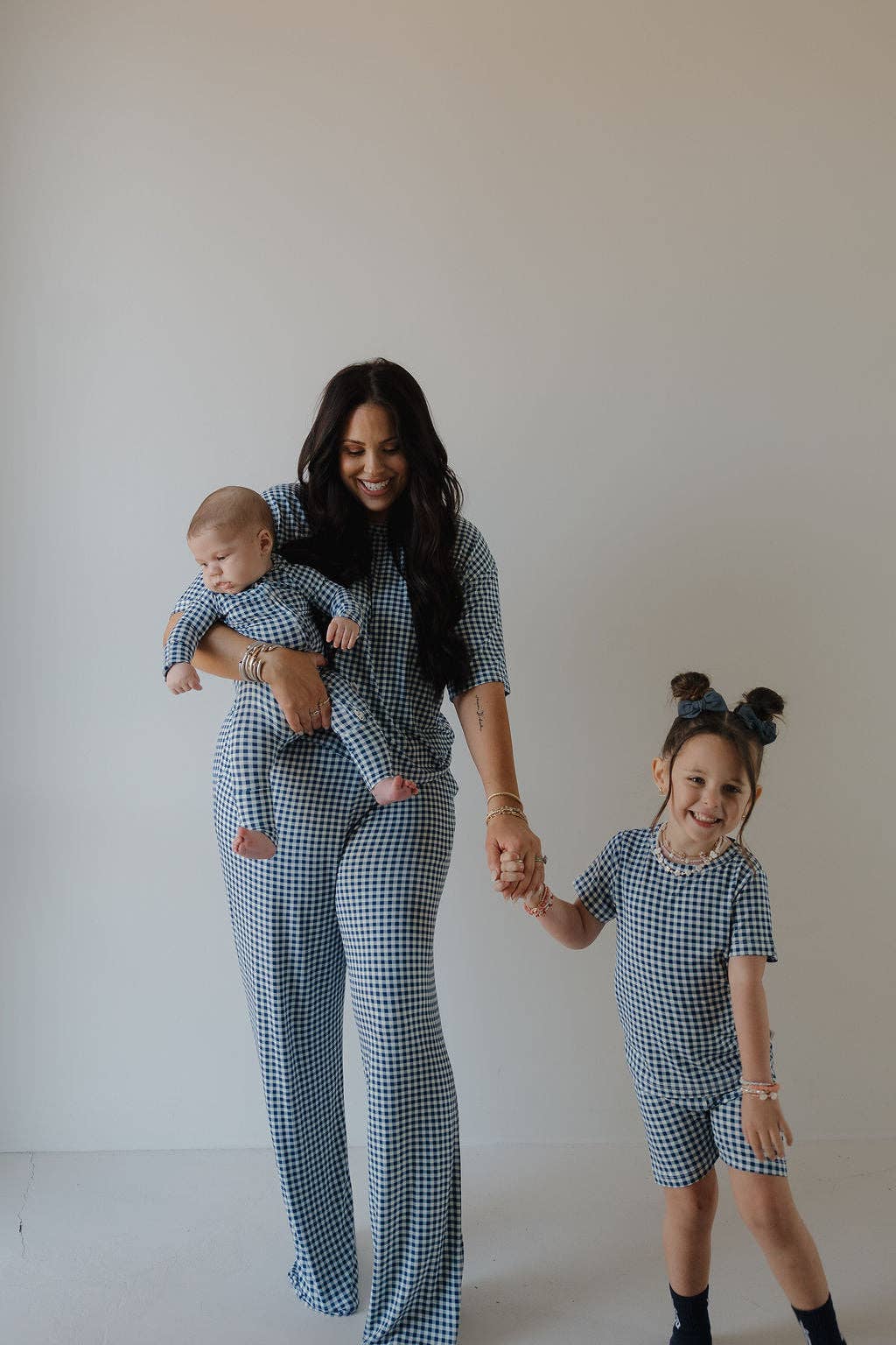 Bamboo Zip Pajamas | Blue Gingham