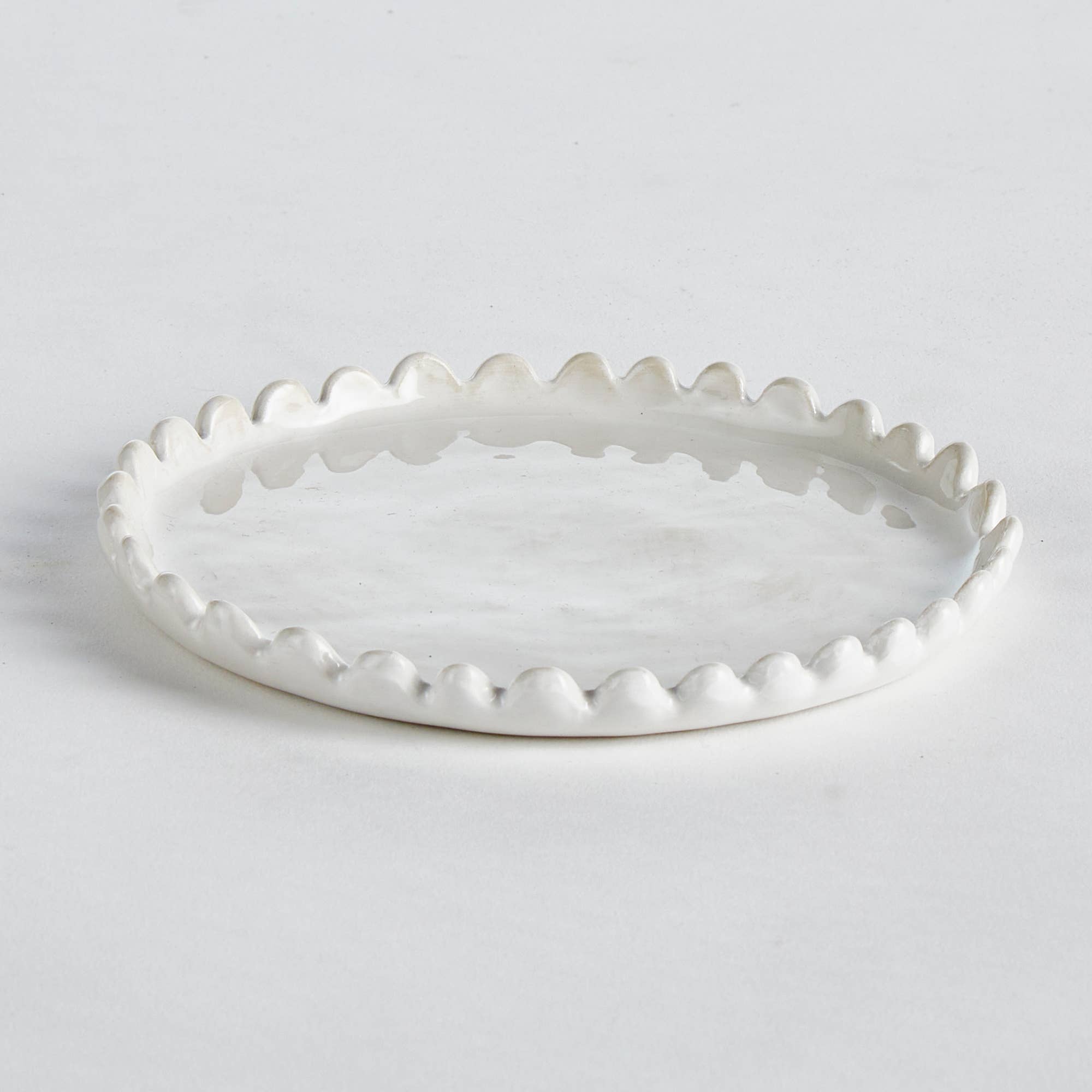 Maddie Petite Round Tray, White