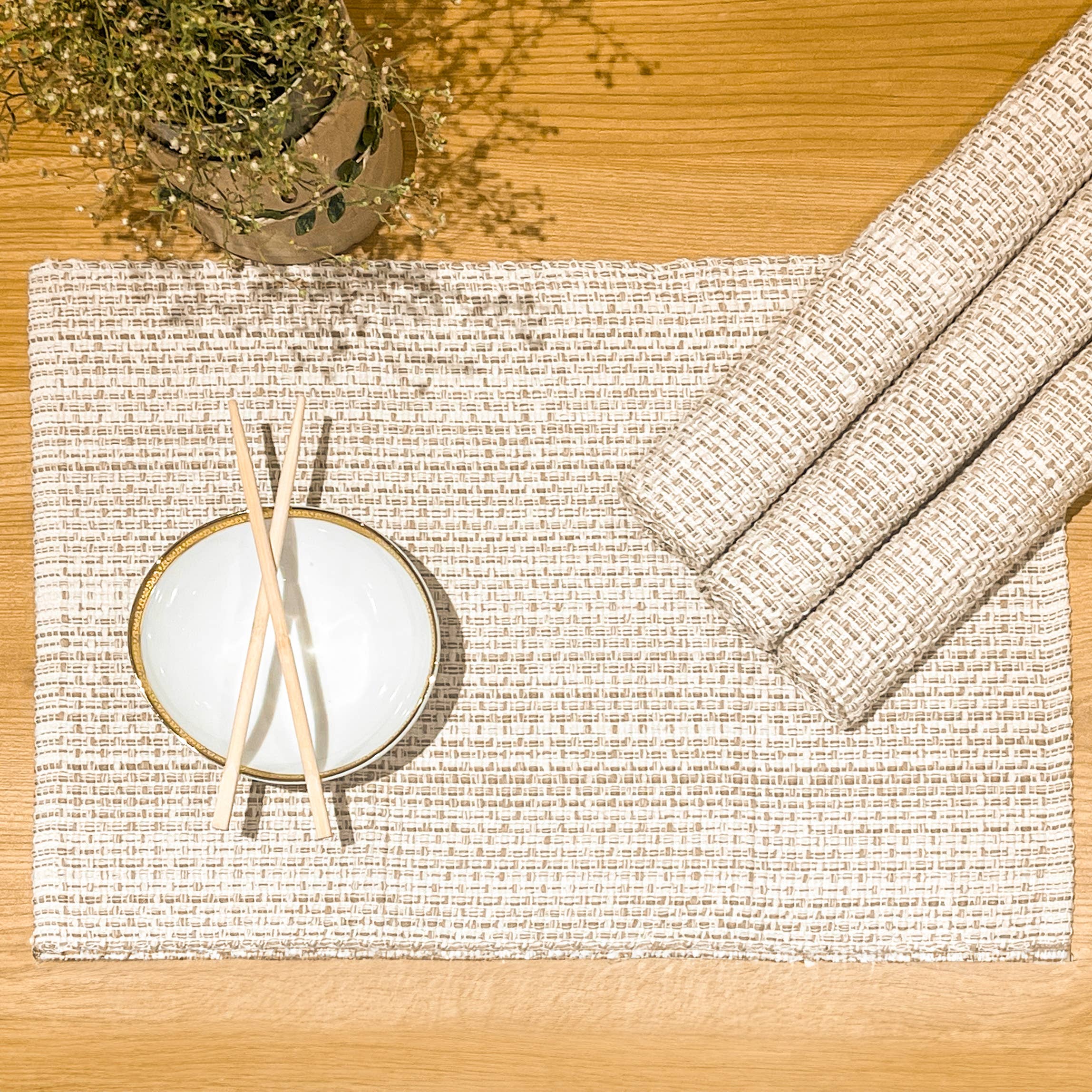 Pebbles Placemats, Neutrals, 13x19 Inch | Sold Seperately