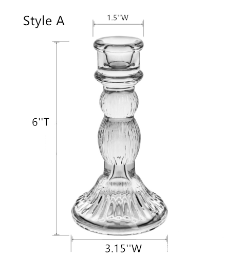 Glass Candlestick Holders