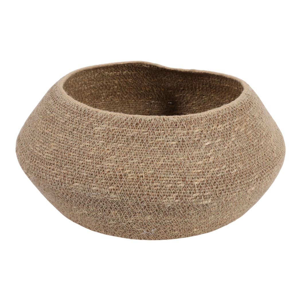 Decorative Basket - Brown Woven Jute, 15 in.