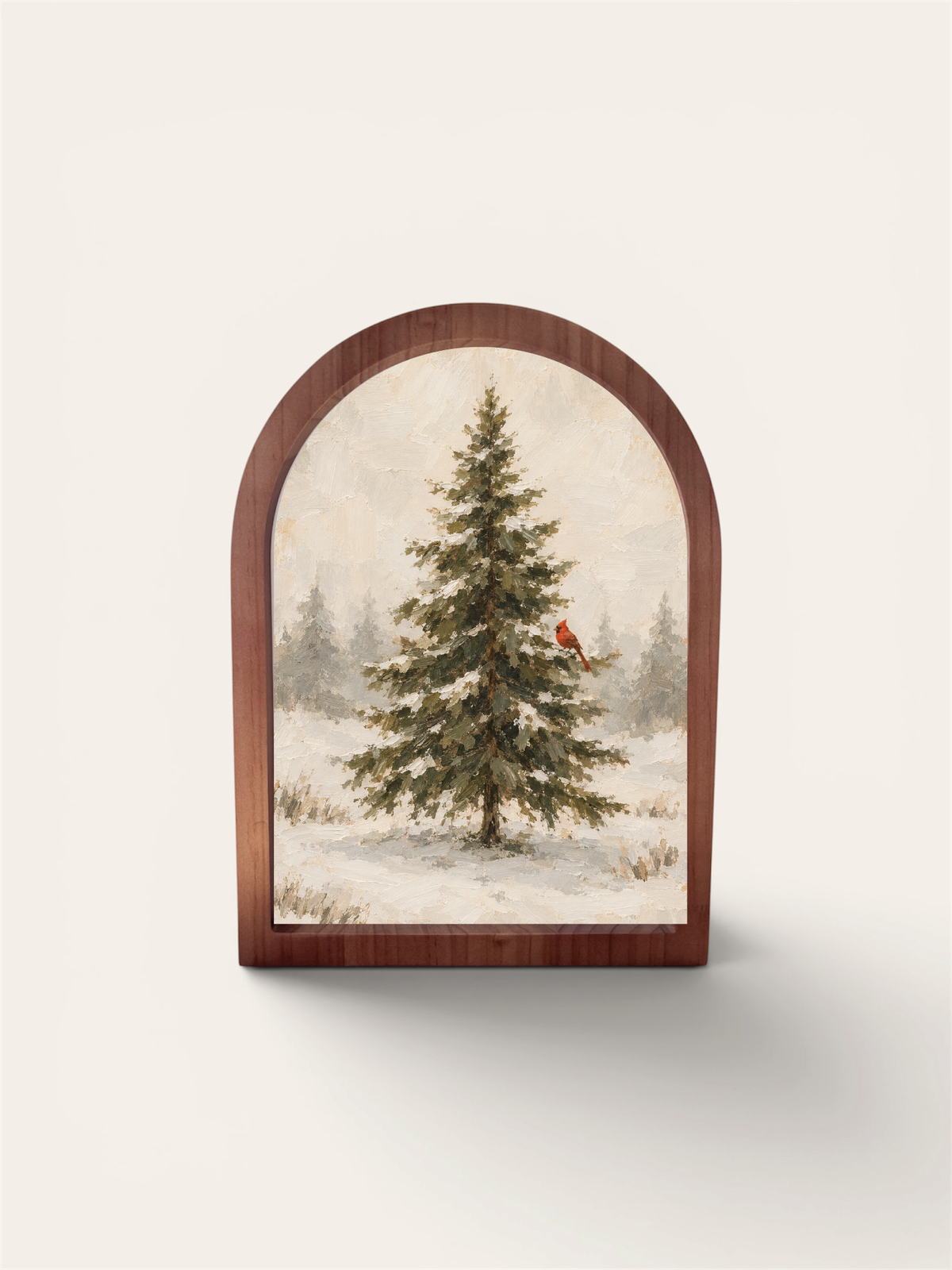 Evergreen Tree and Cardinal, Arch