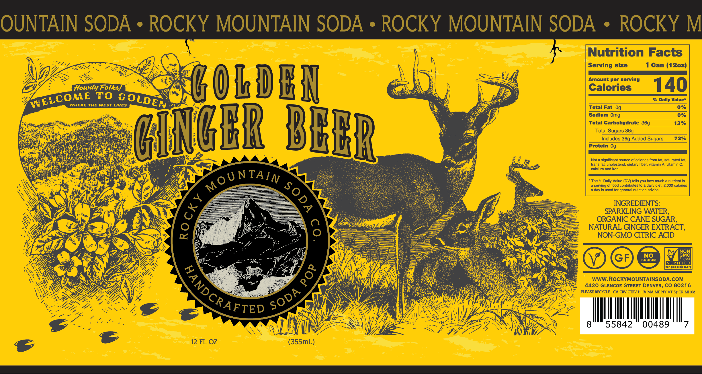 Golden Ginger Beer Soda Pop Cans