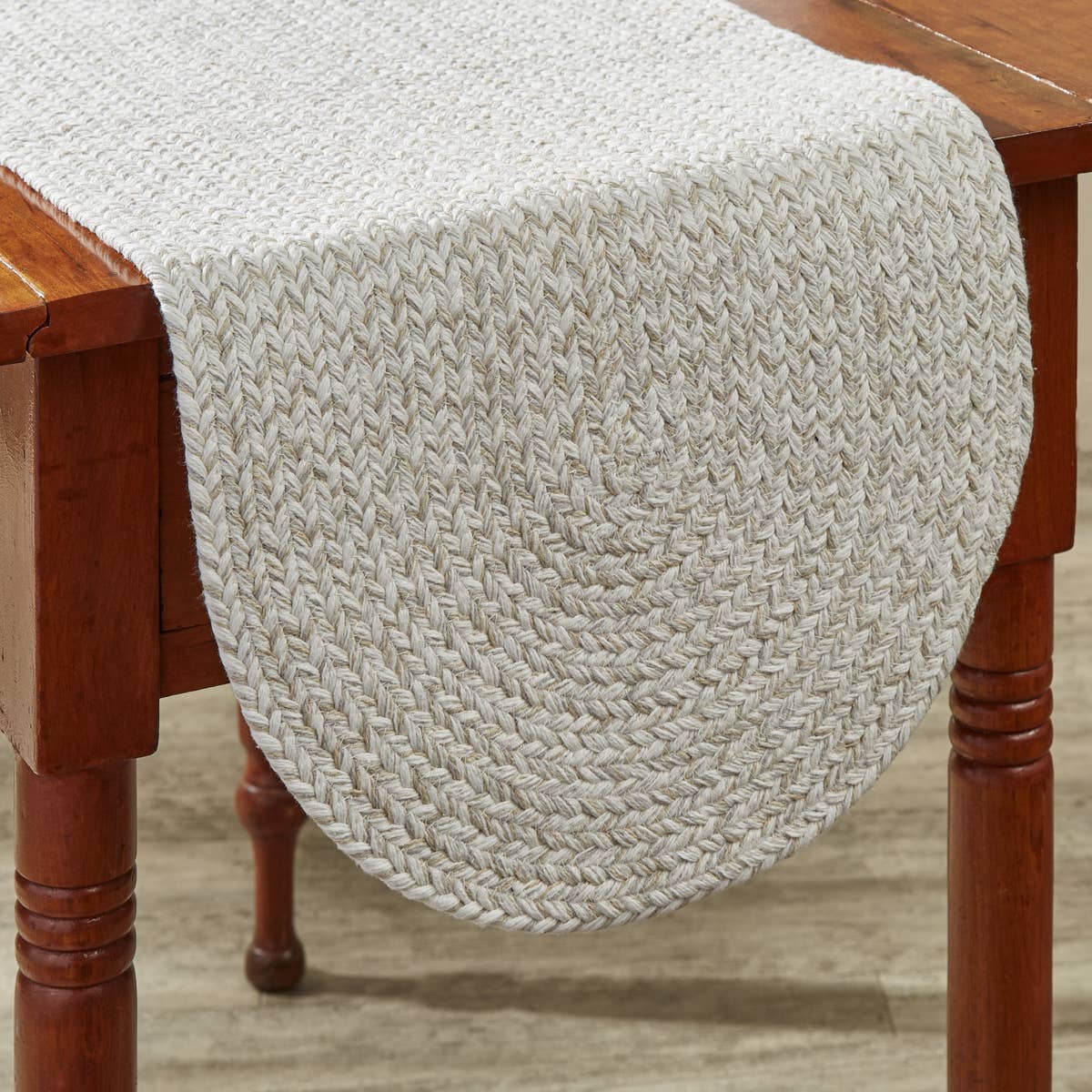 Spice Bin Braided Table Runner  36"L - Sea Salt