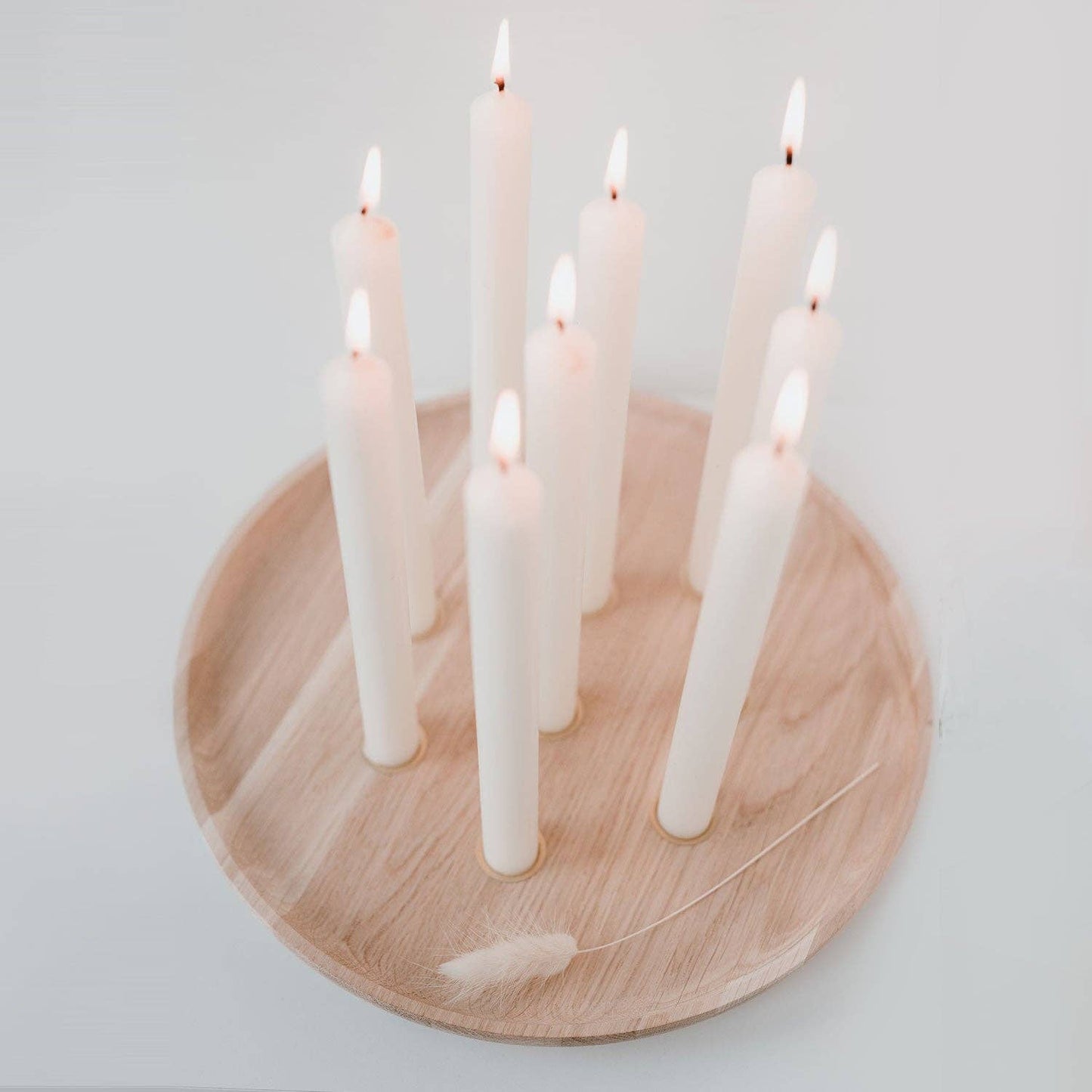 round oak candle board 32cm (for taper candles)