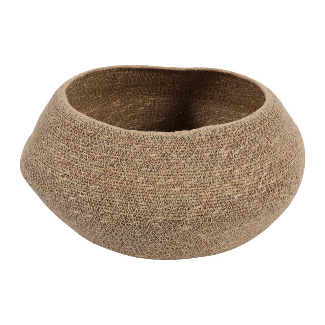 Decorative Basket - Brown Woven Jute, 15 in.