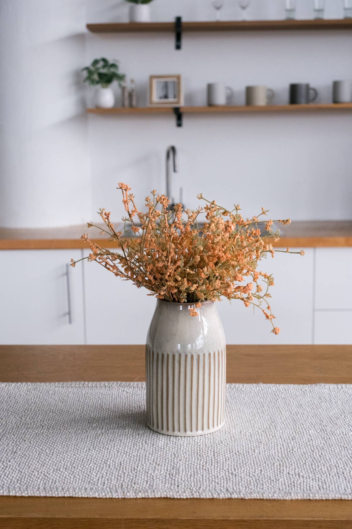Ceramic Ribbed Vase
