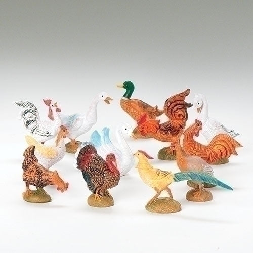 5" SCALE 12 PC SET BIRDS BARNYARD