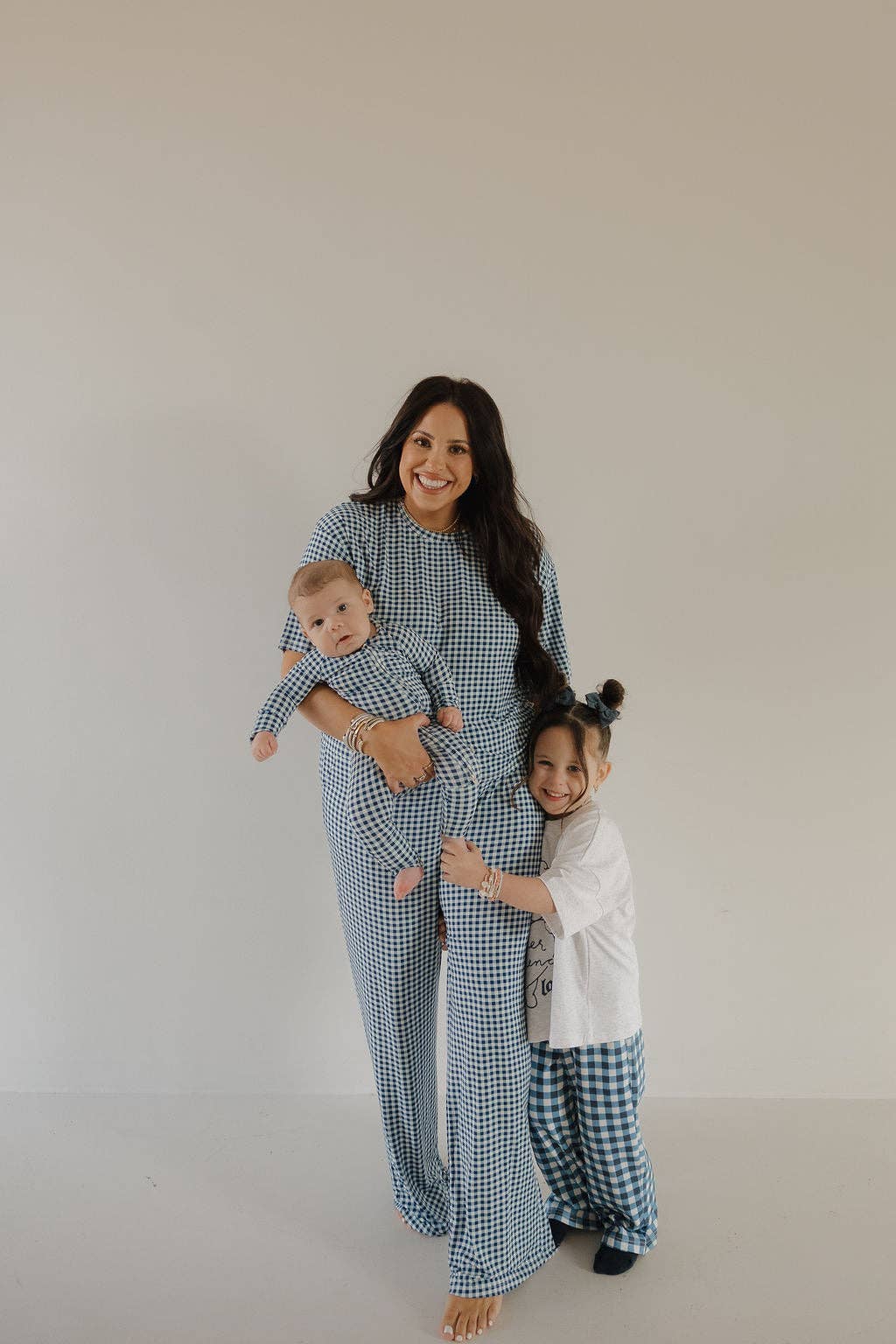 Bamboo Zip Pajamas | Blue Gingham
