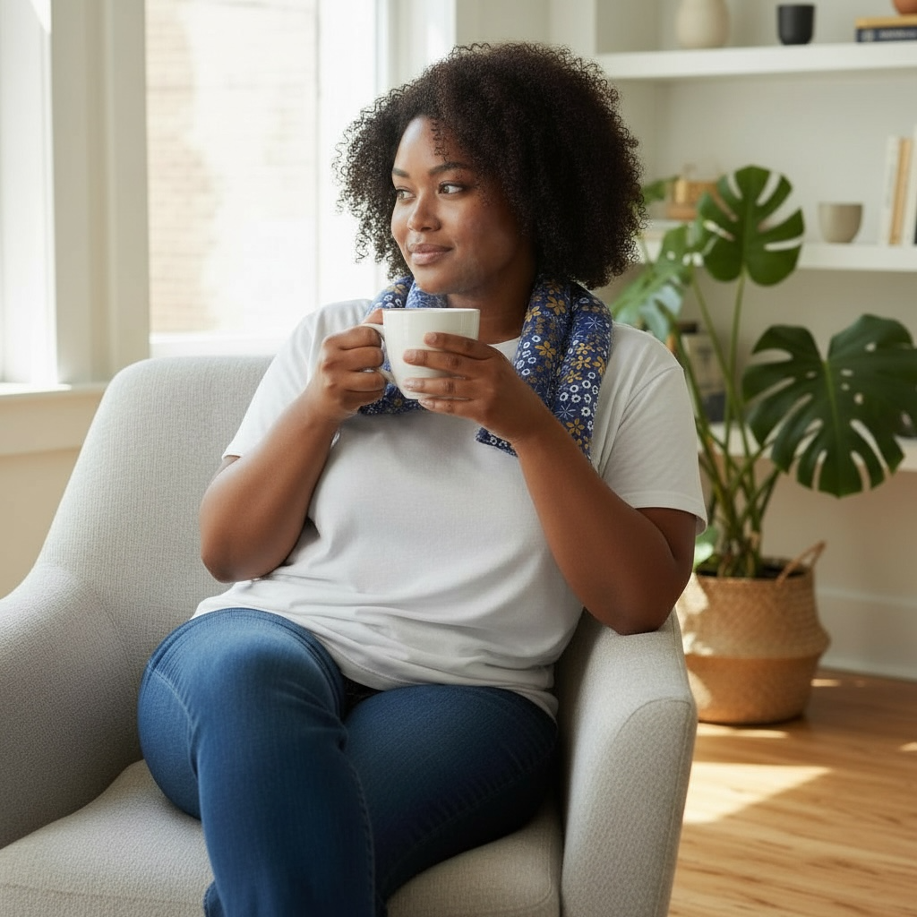 Neck Wrap - Floral in Taupe