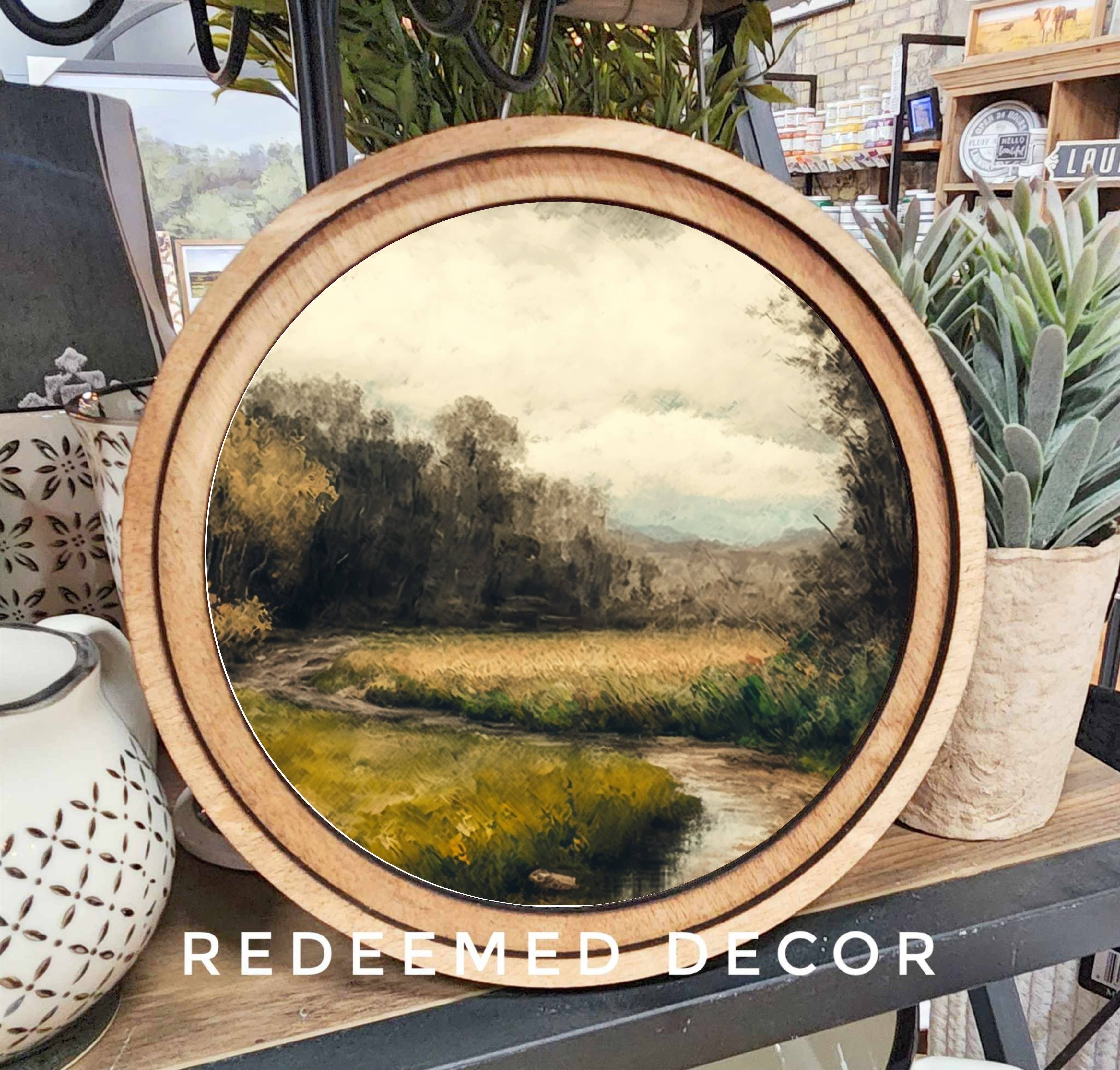 8" Round Moody Dirt Road Art