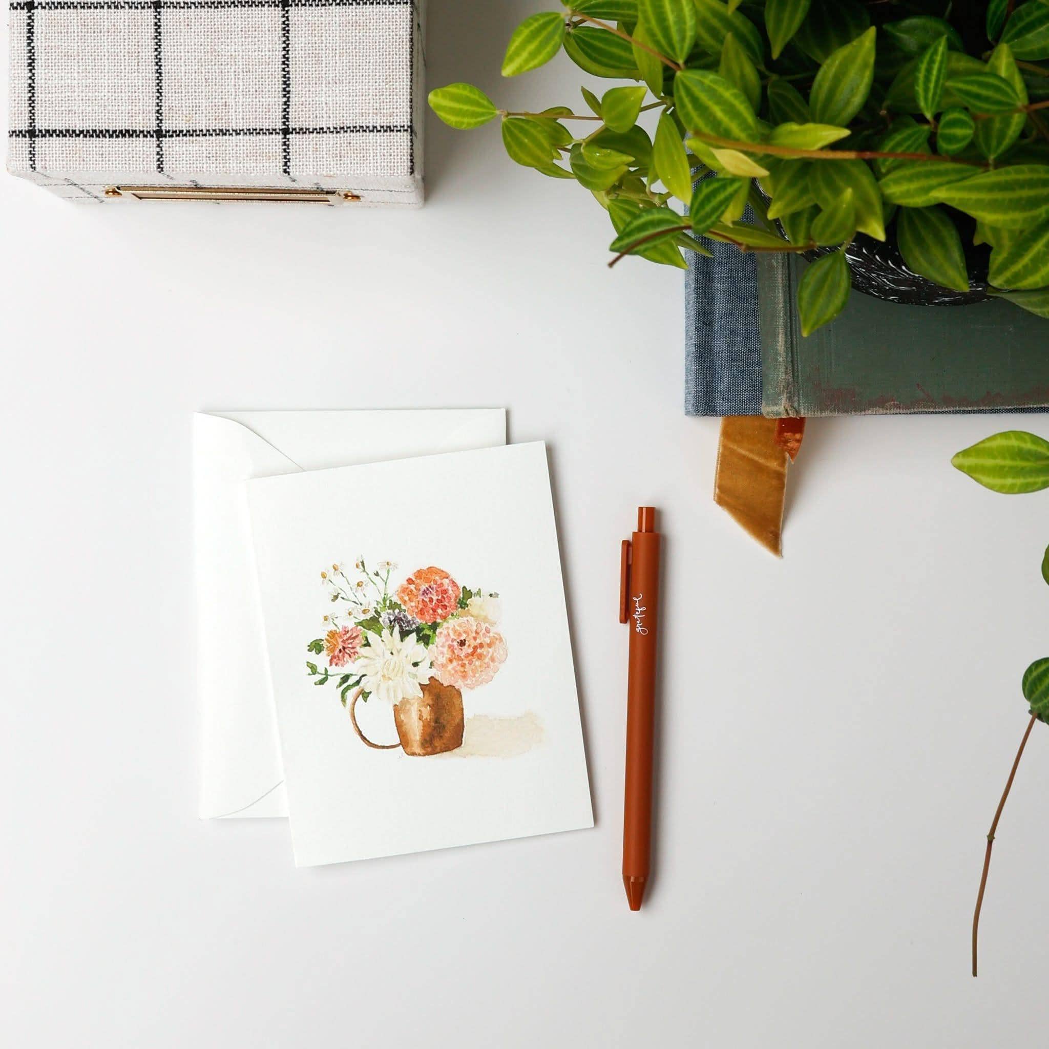 Dahlia bouquet notecard