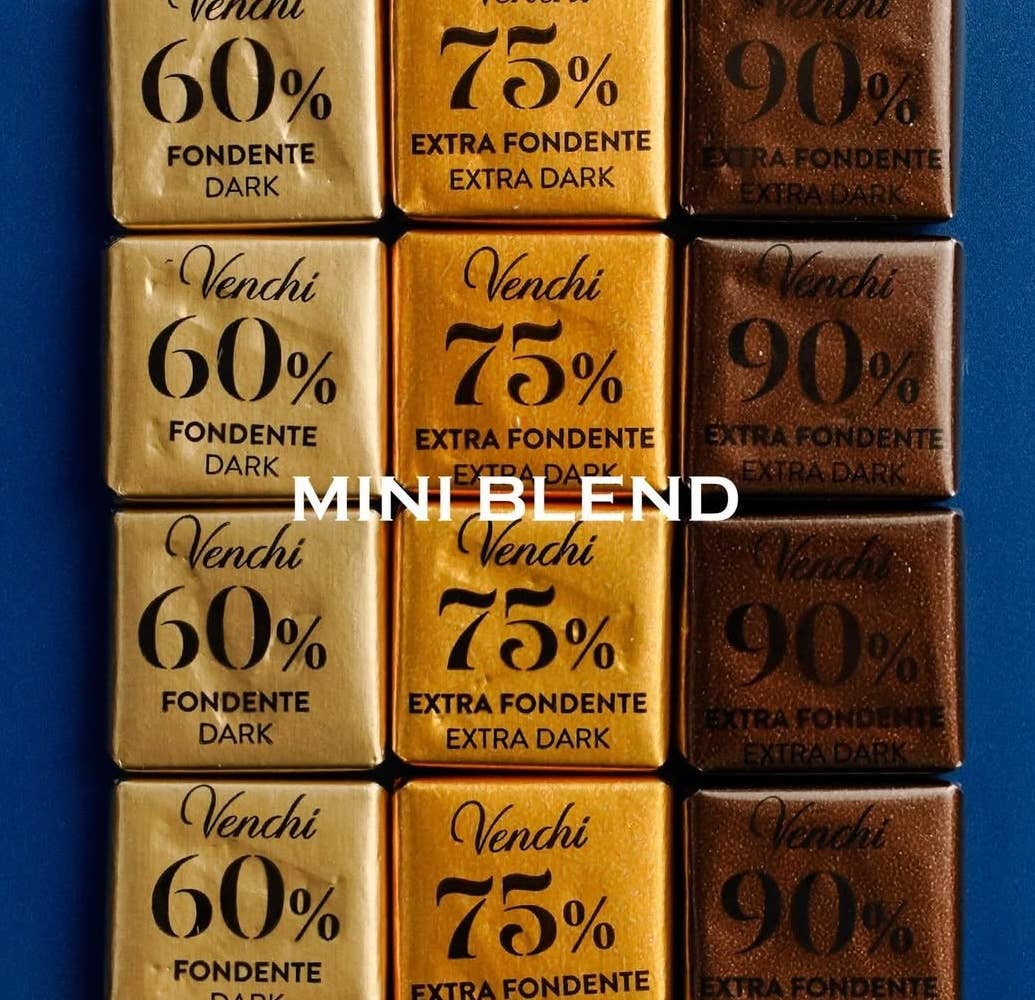 75% Dark Chocolate Mini Squares - Italian Gourmet Chocolate